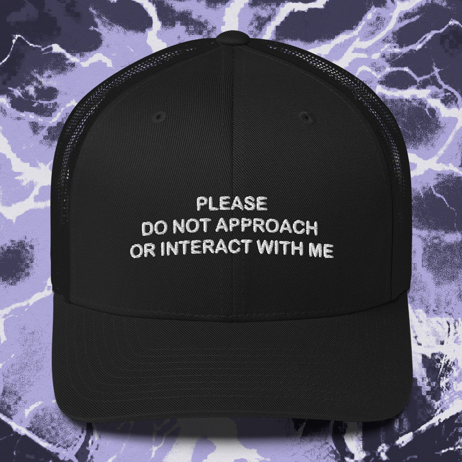 A hat with a design.