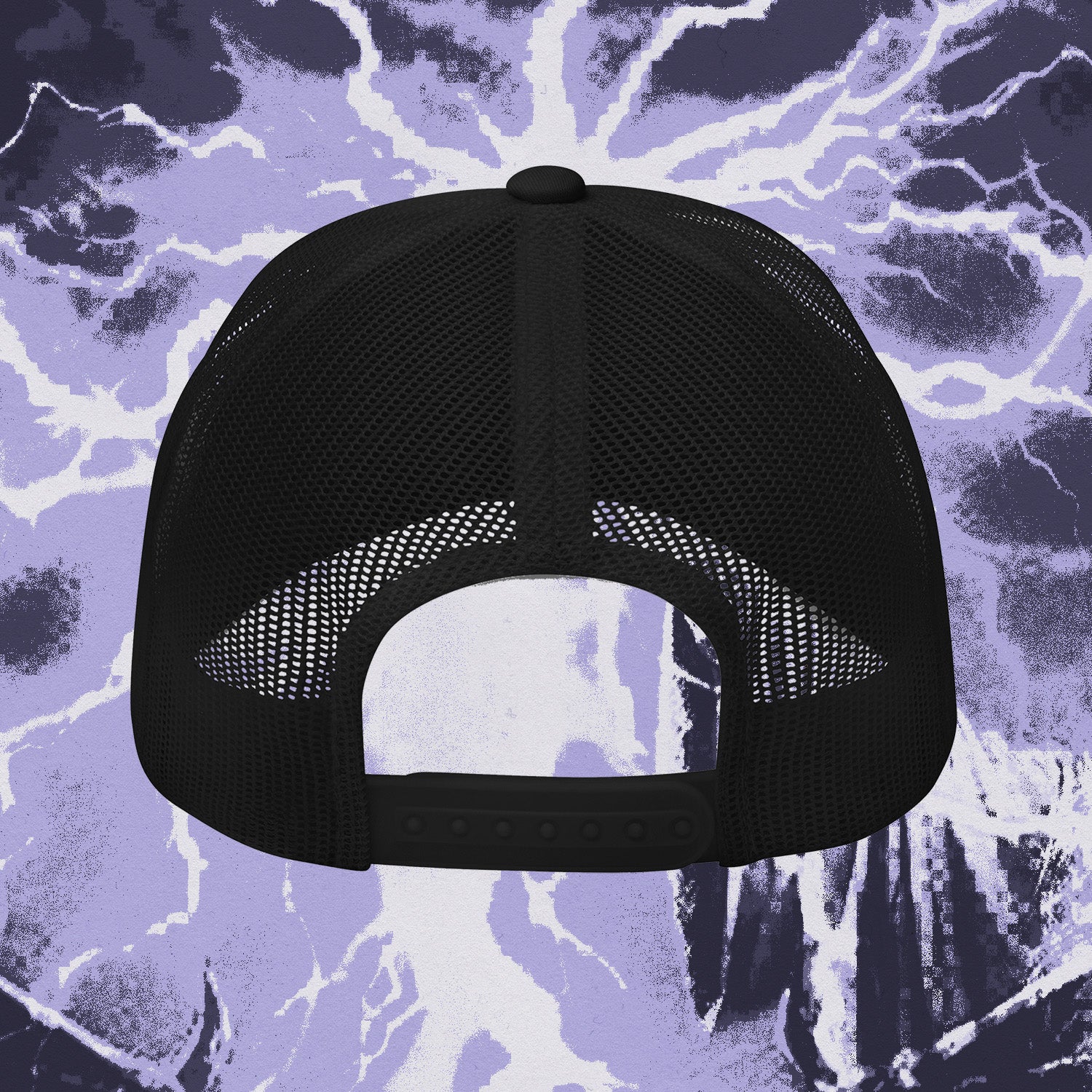 A hat with a design.