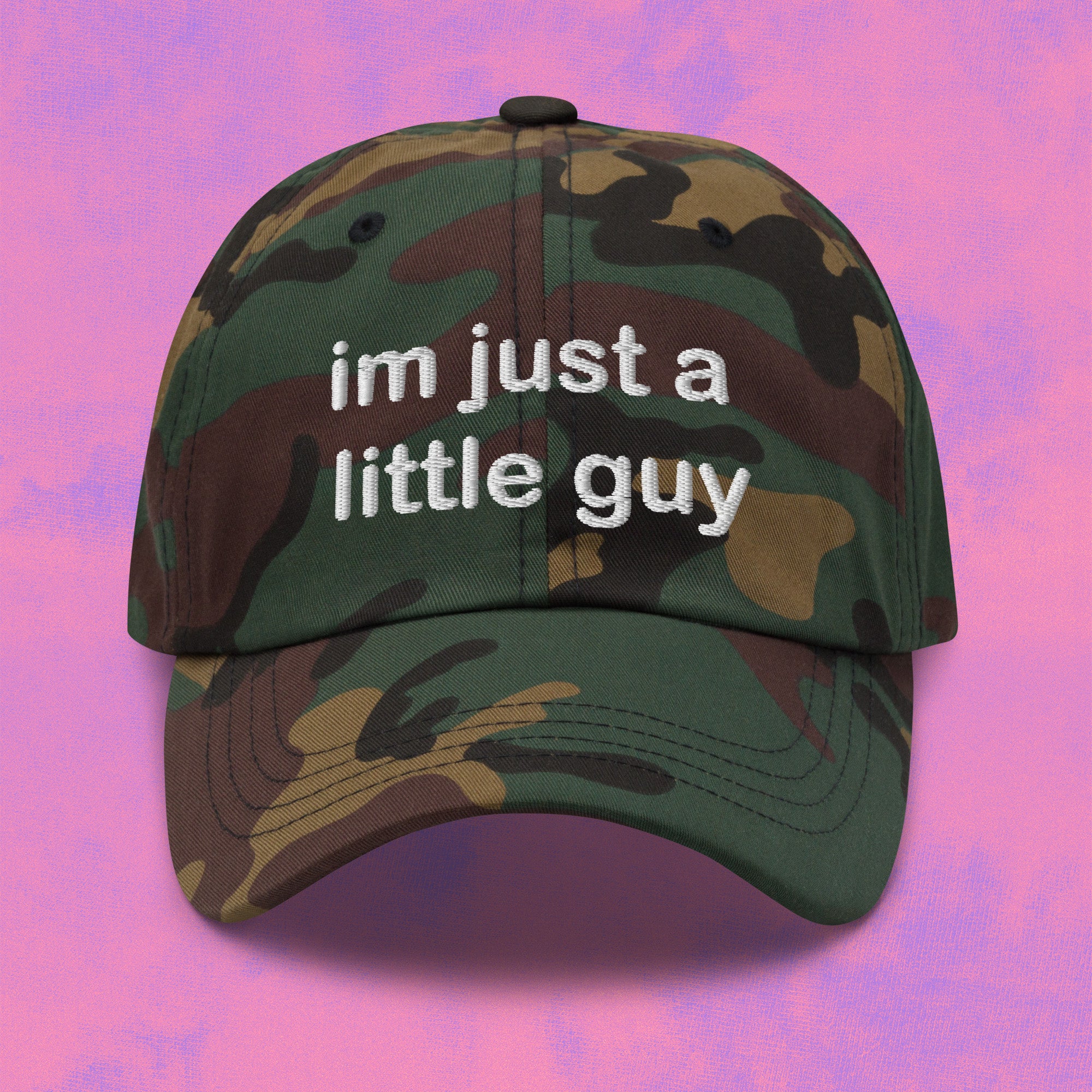 A hat with a design.