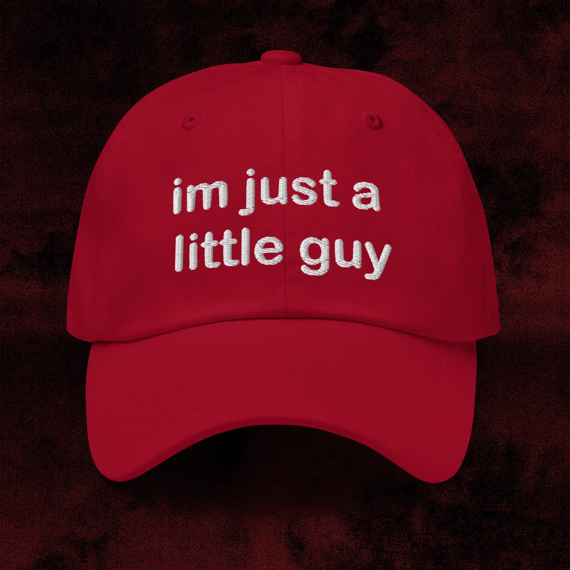 A hat with a design.