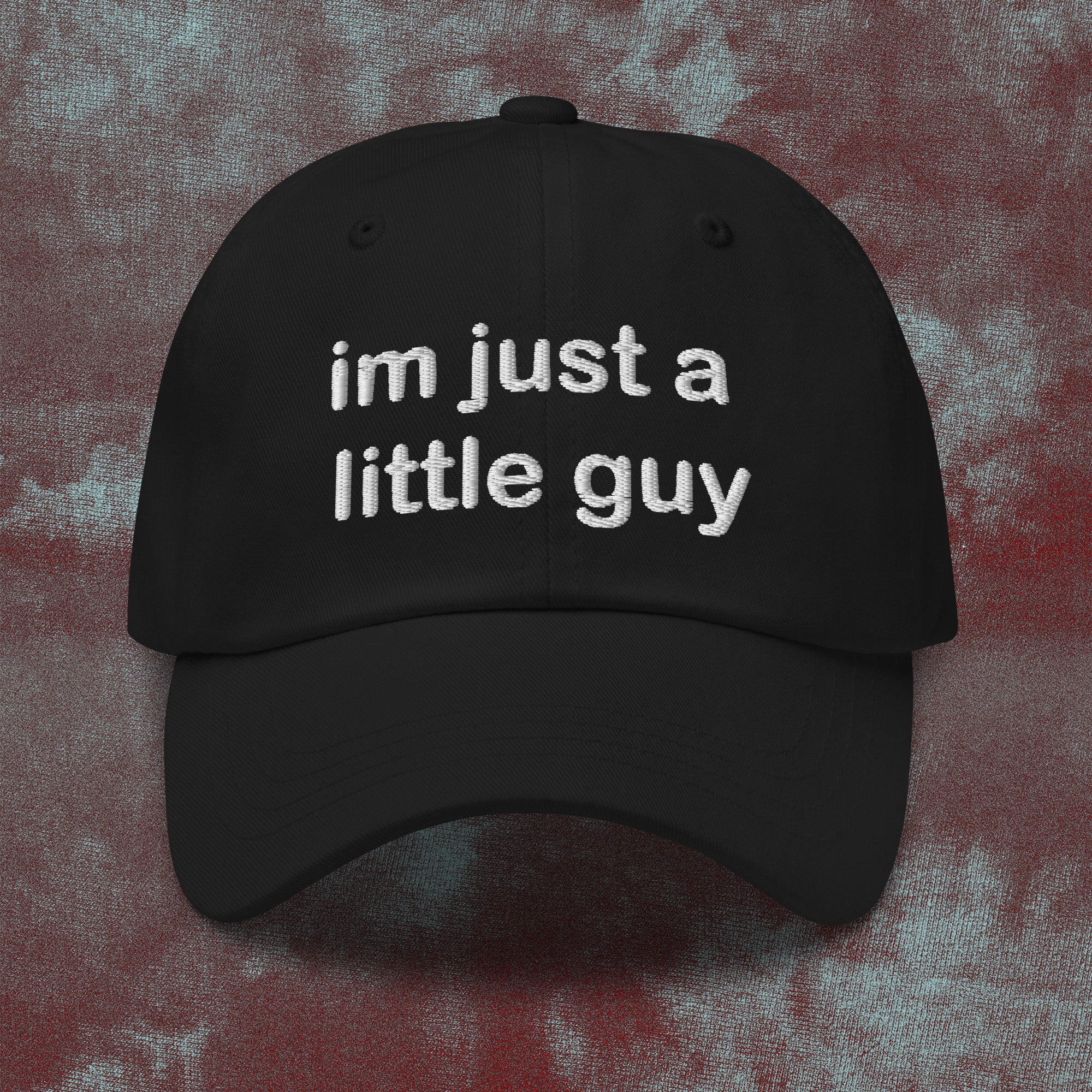 A hat with a design.