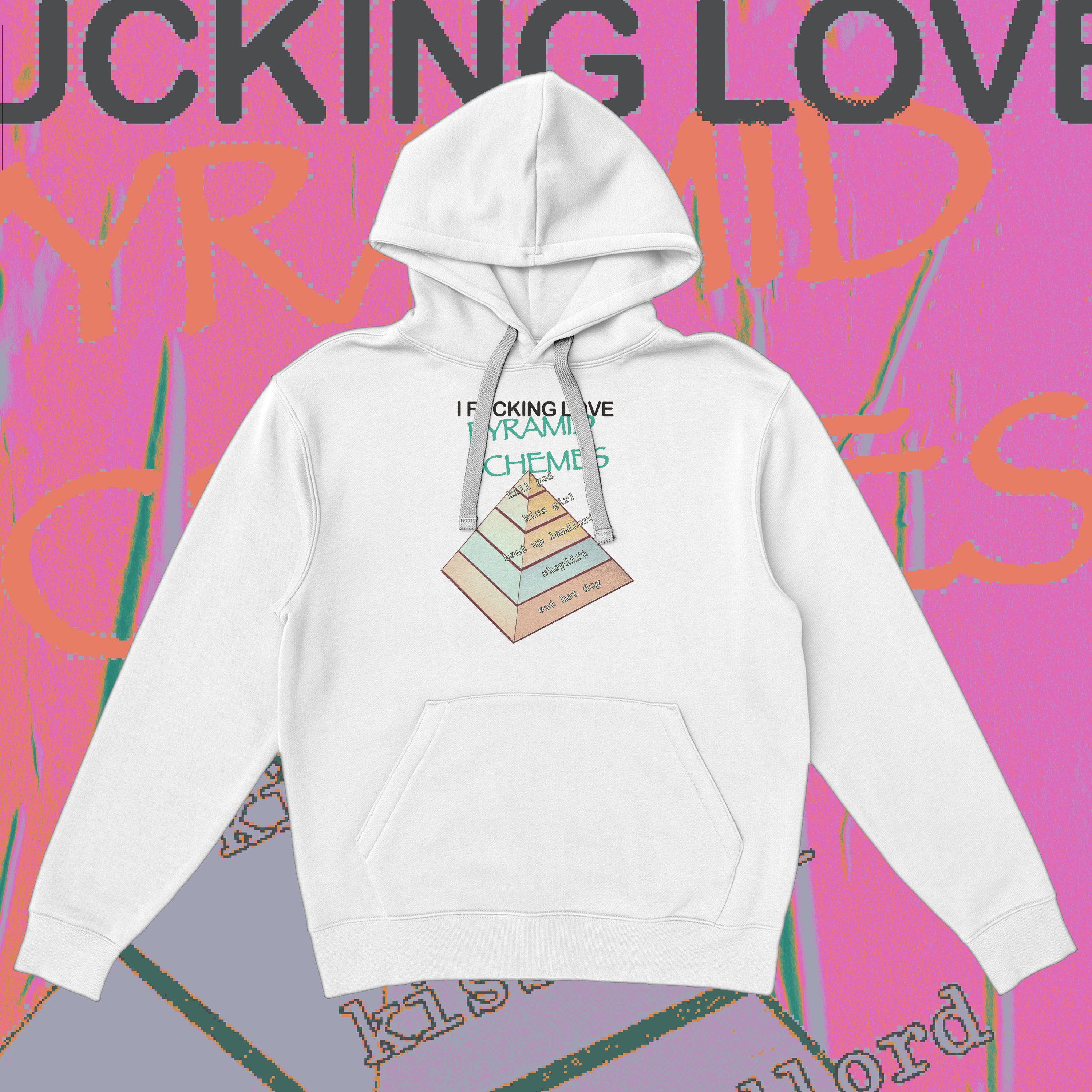 A hoodie with a design.