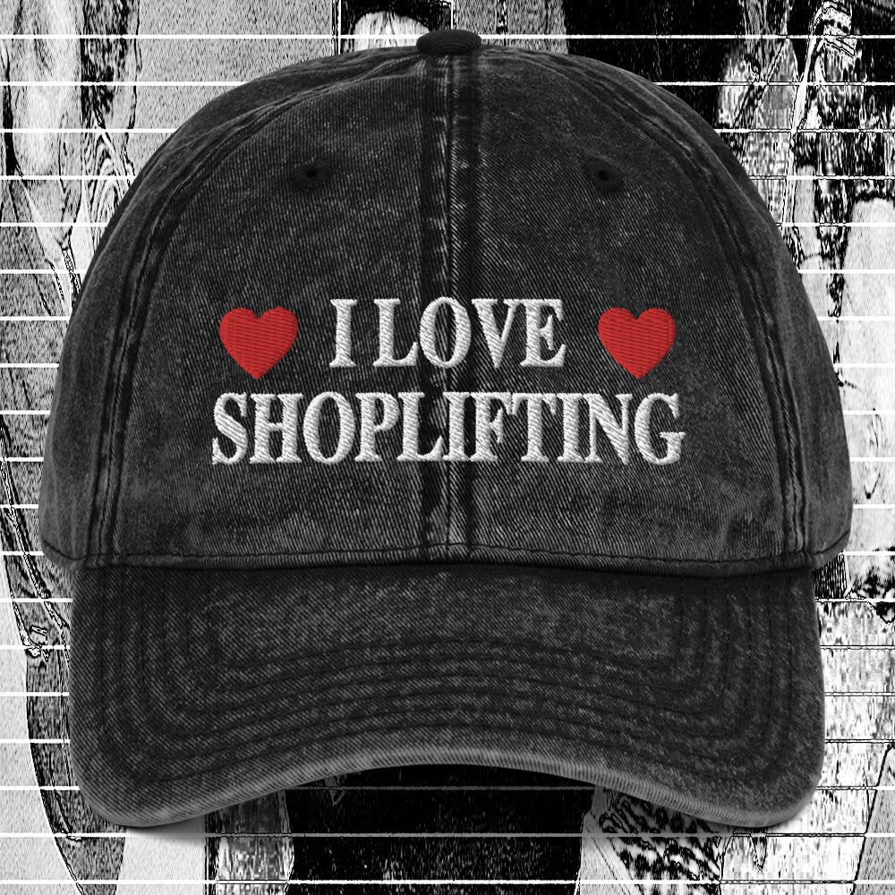 A hat with a design.