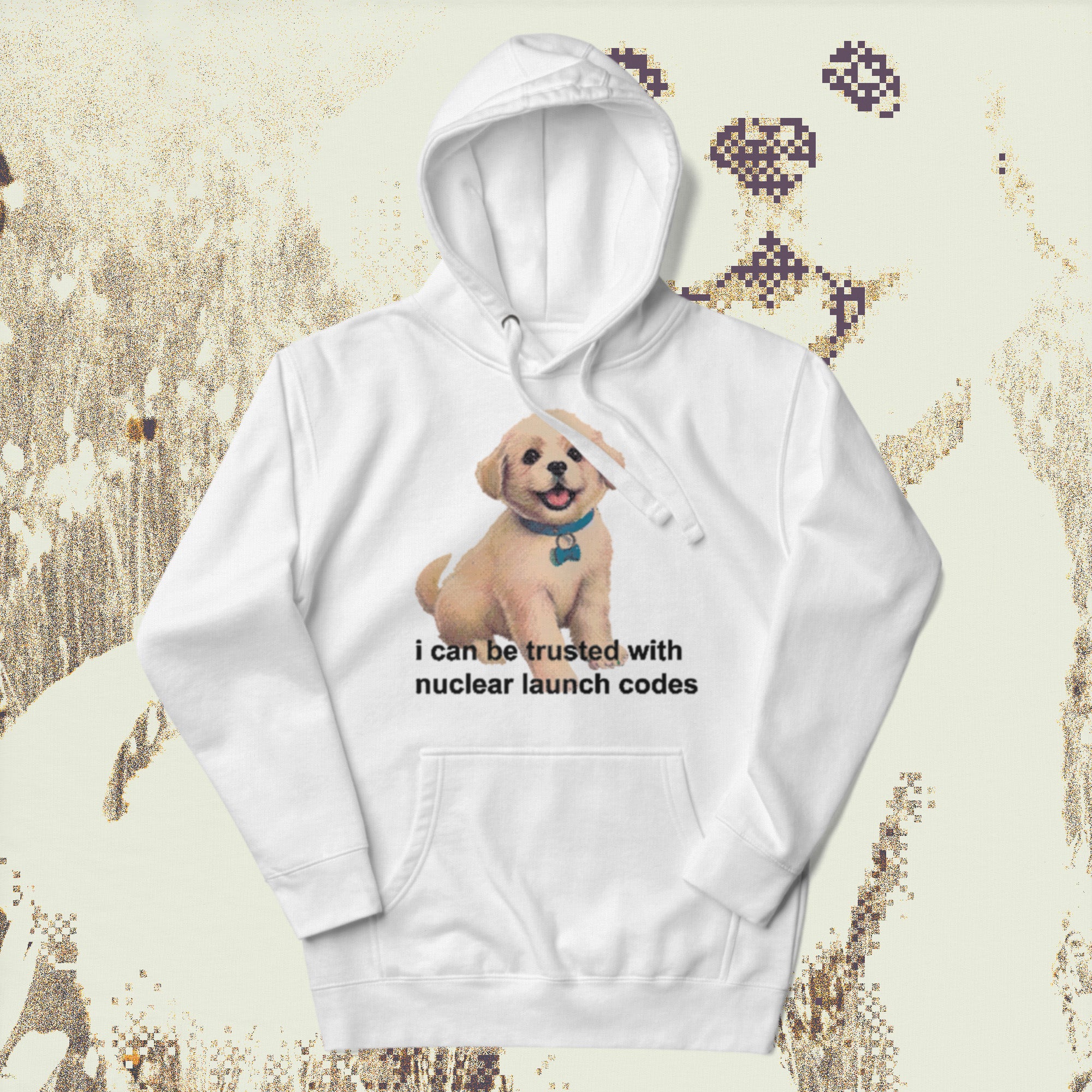 A hoodie with a design.
