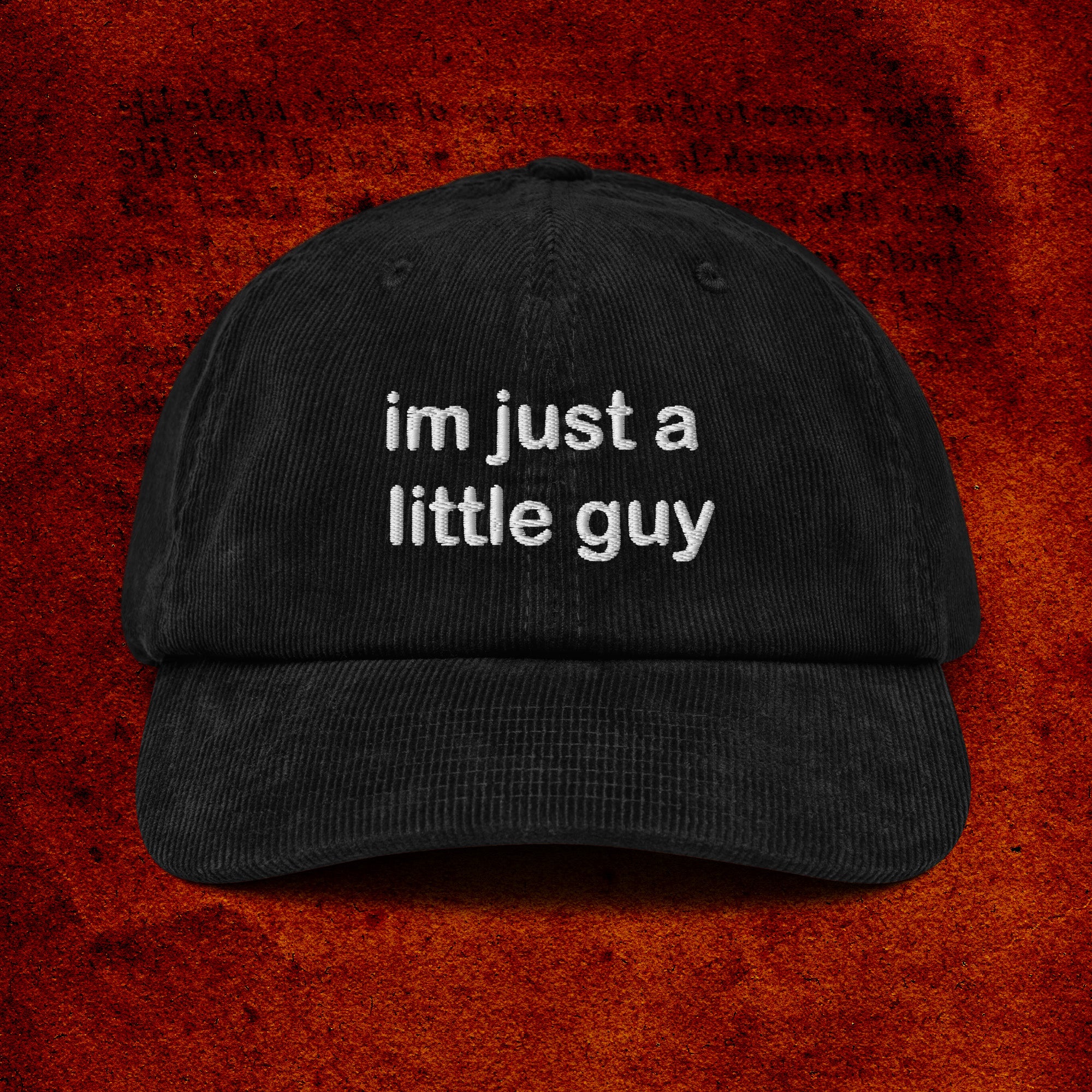 A hat with a design.