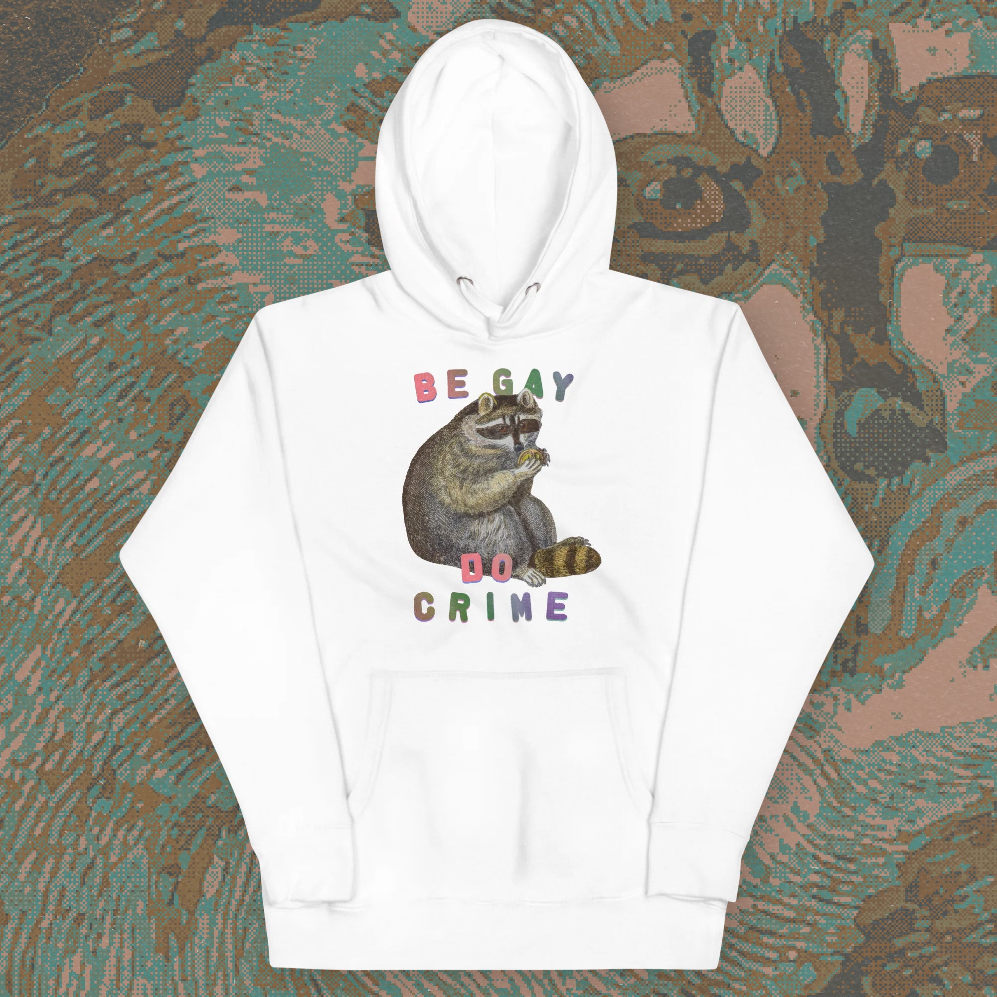 A hoodie with a design.