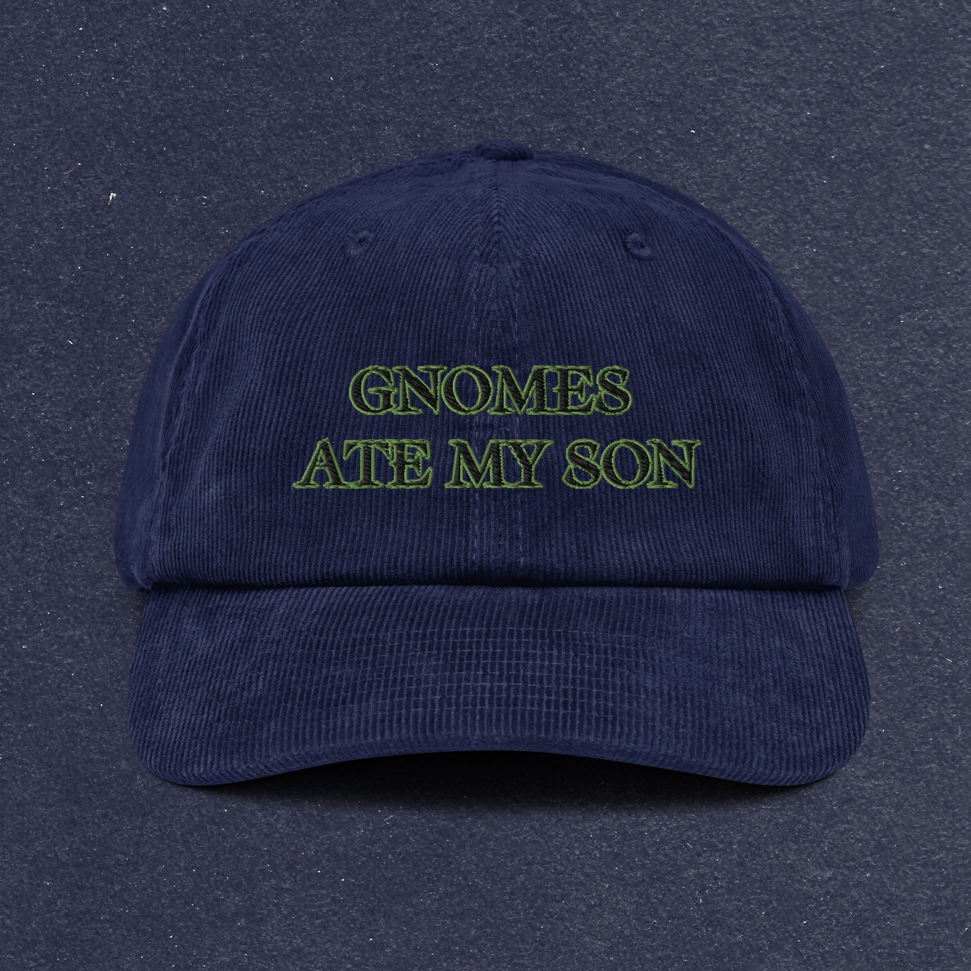A hat with a design.