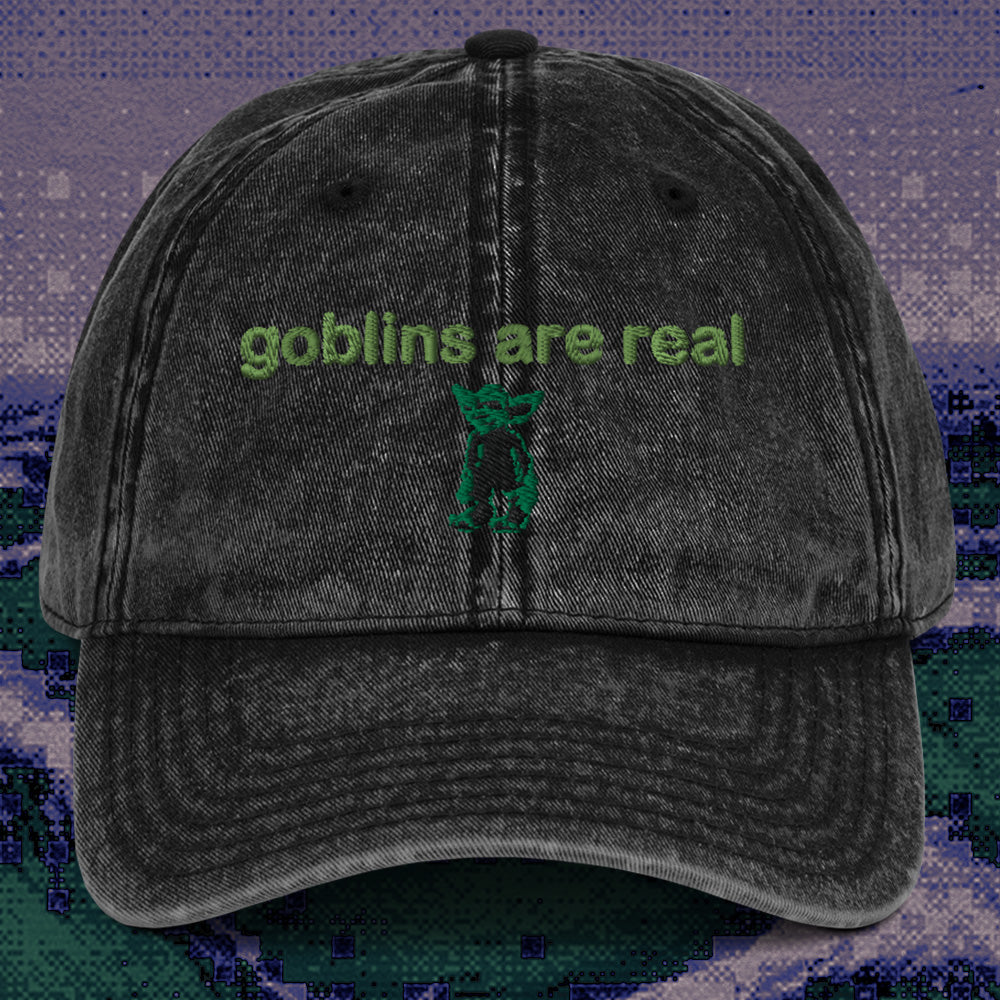 A hat with a design.