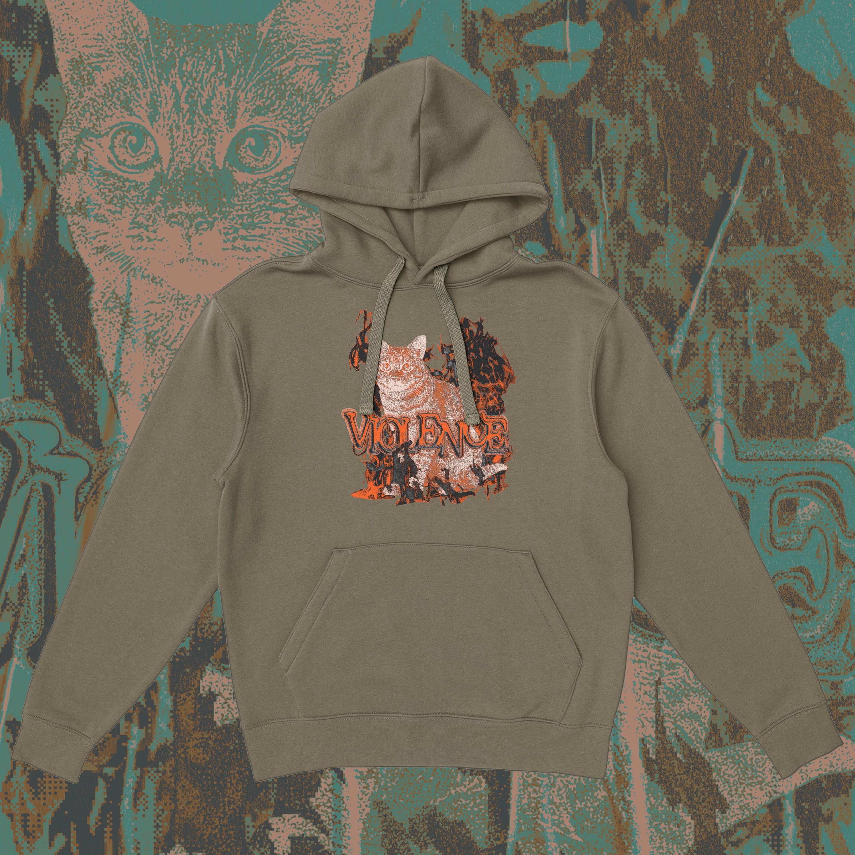 A hoodie with a design.