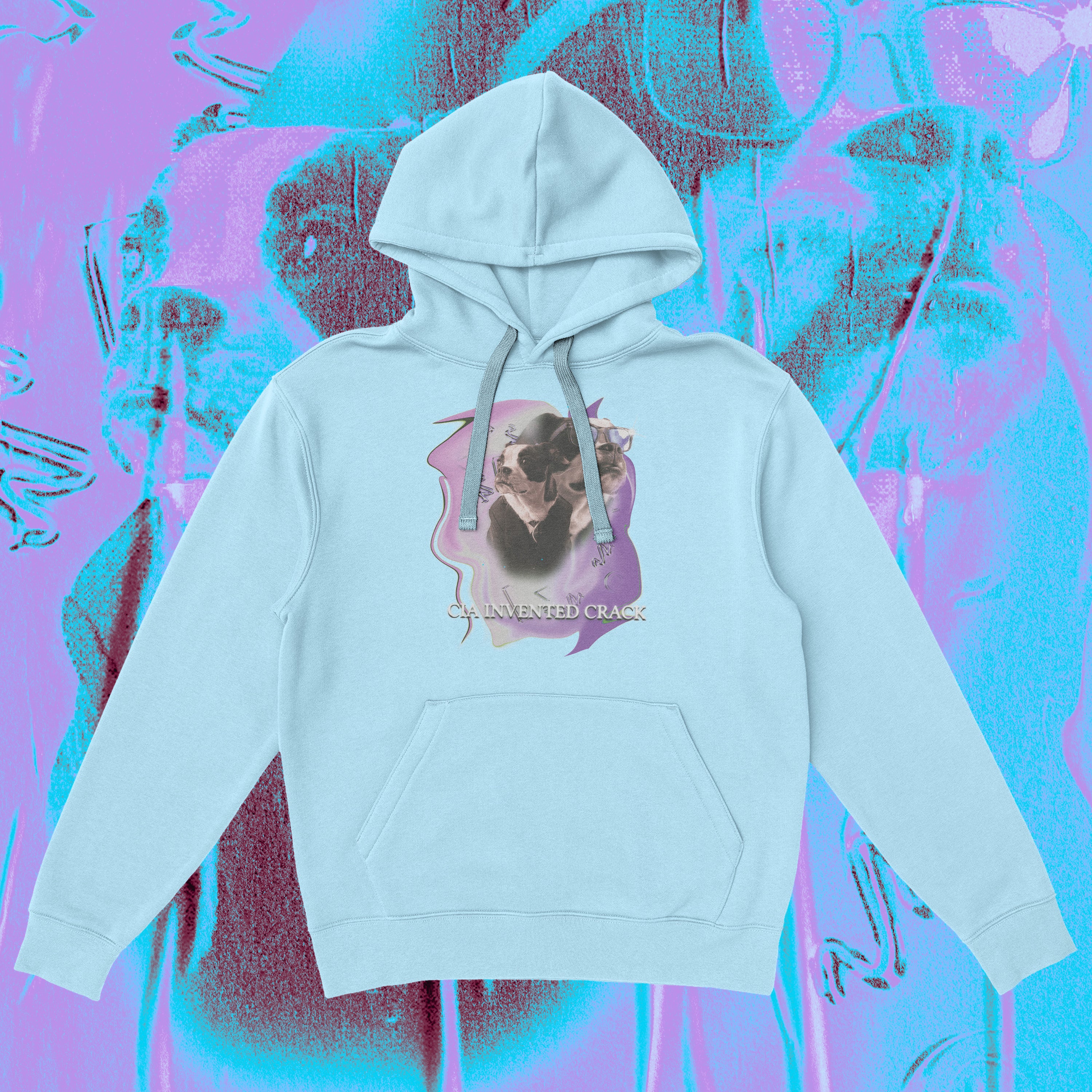 A hoodie with a design.