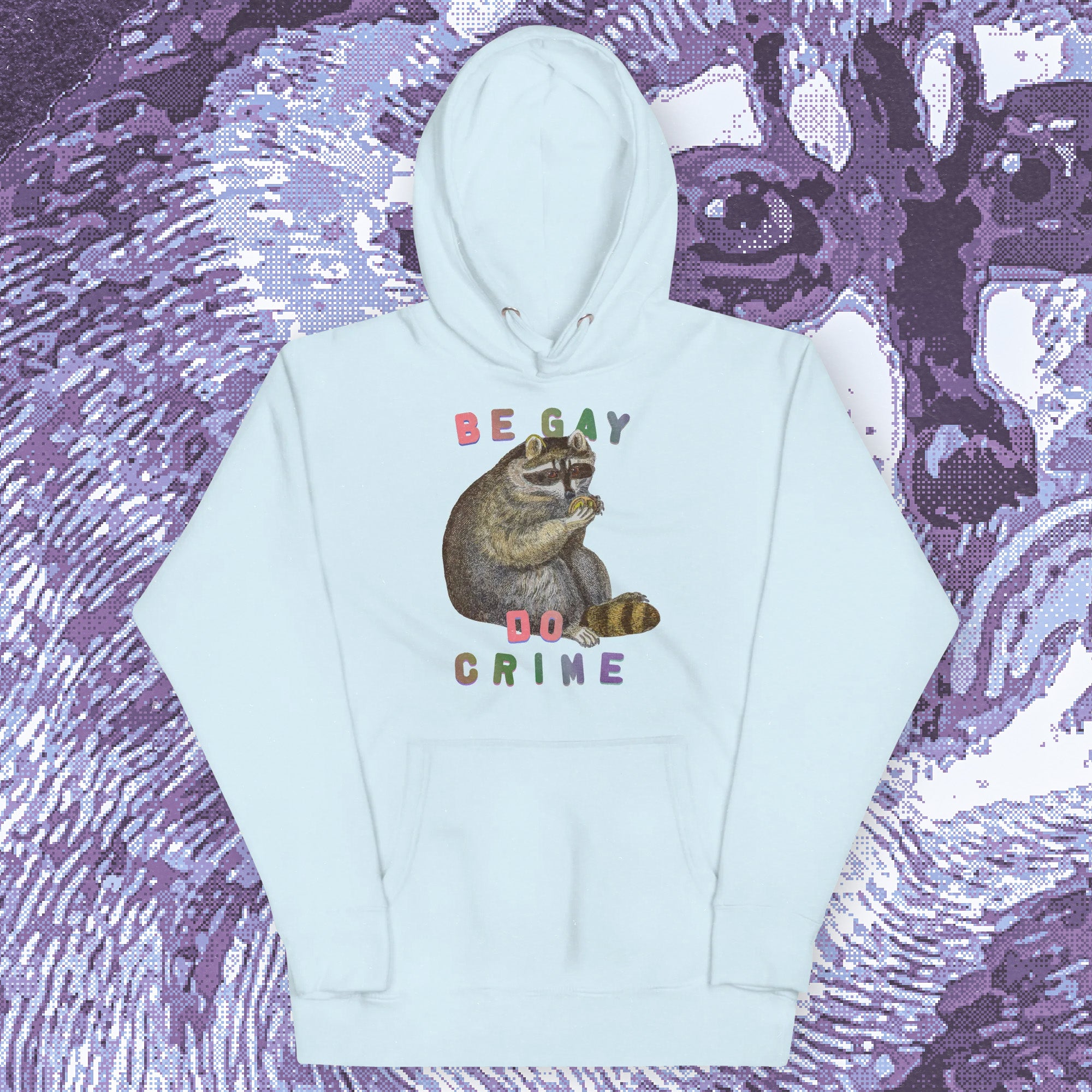 A hoodie with a design.