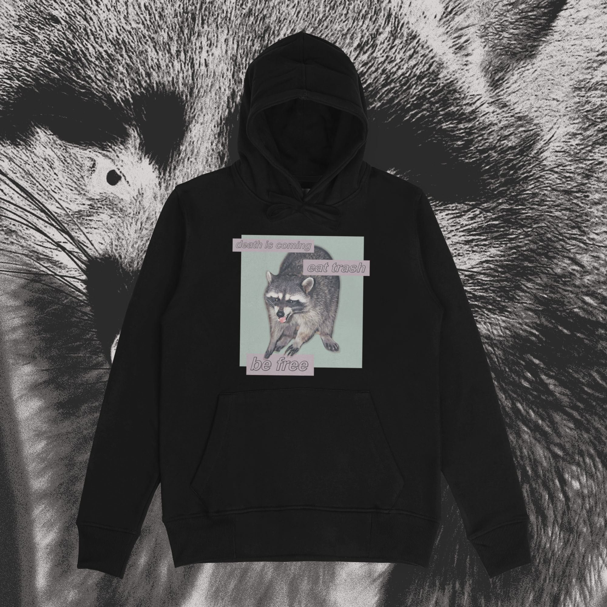A hoodie with a design.