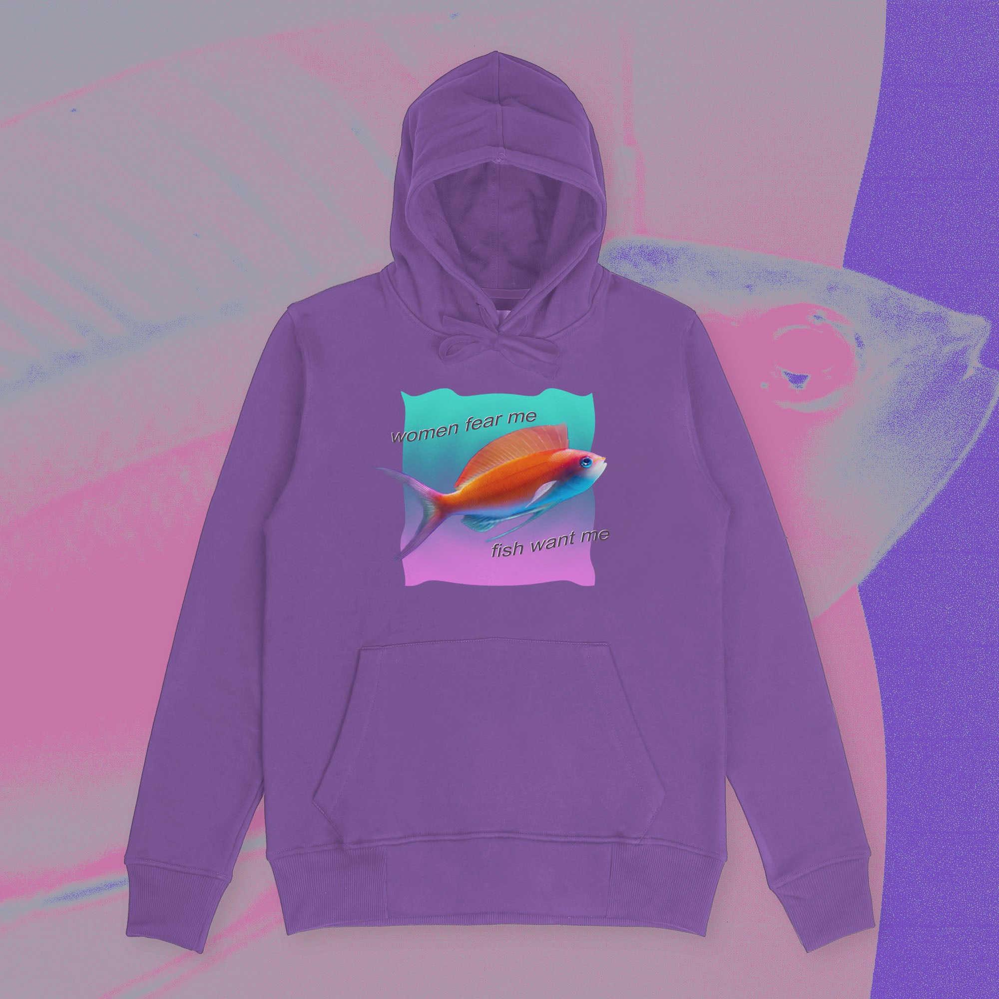 A hoodie with a design.