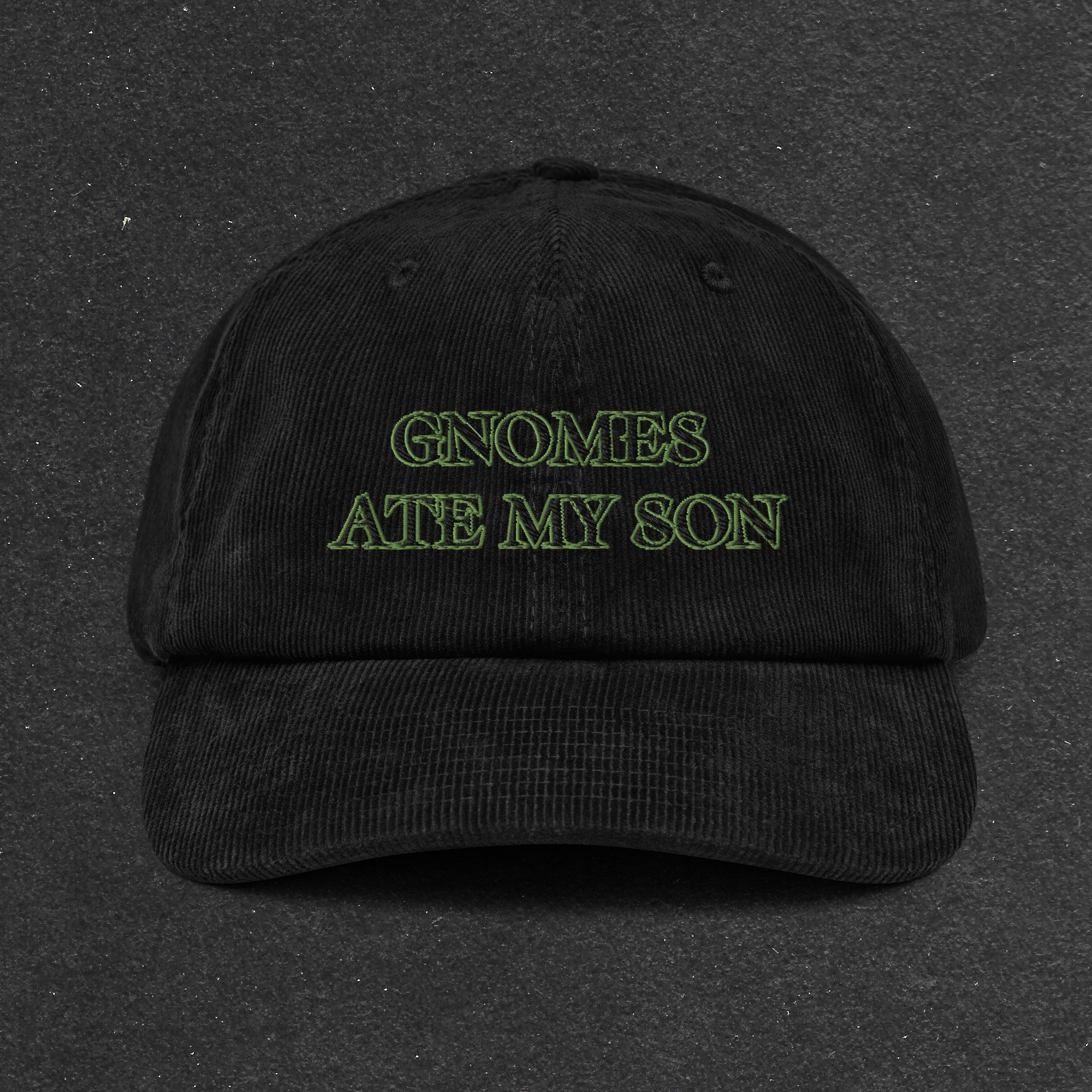 A hat with a design.