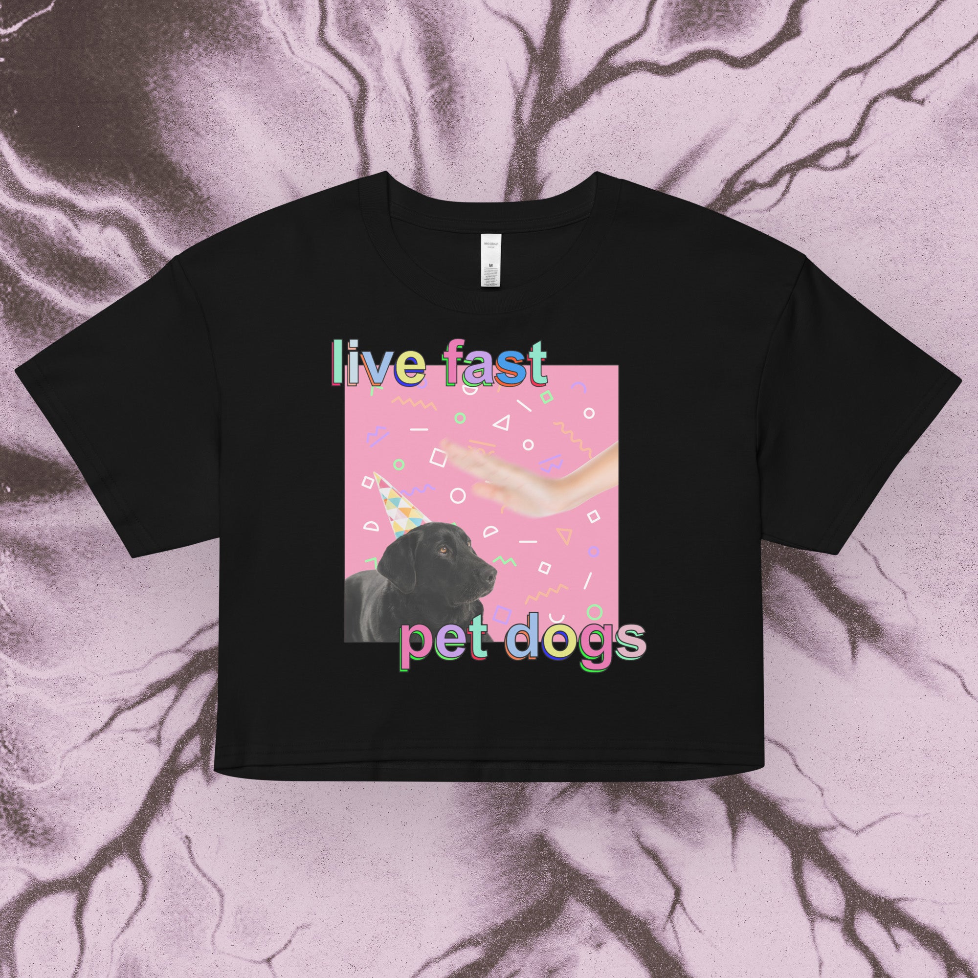 live fast pet dogs - crop top