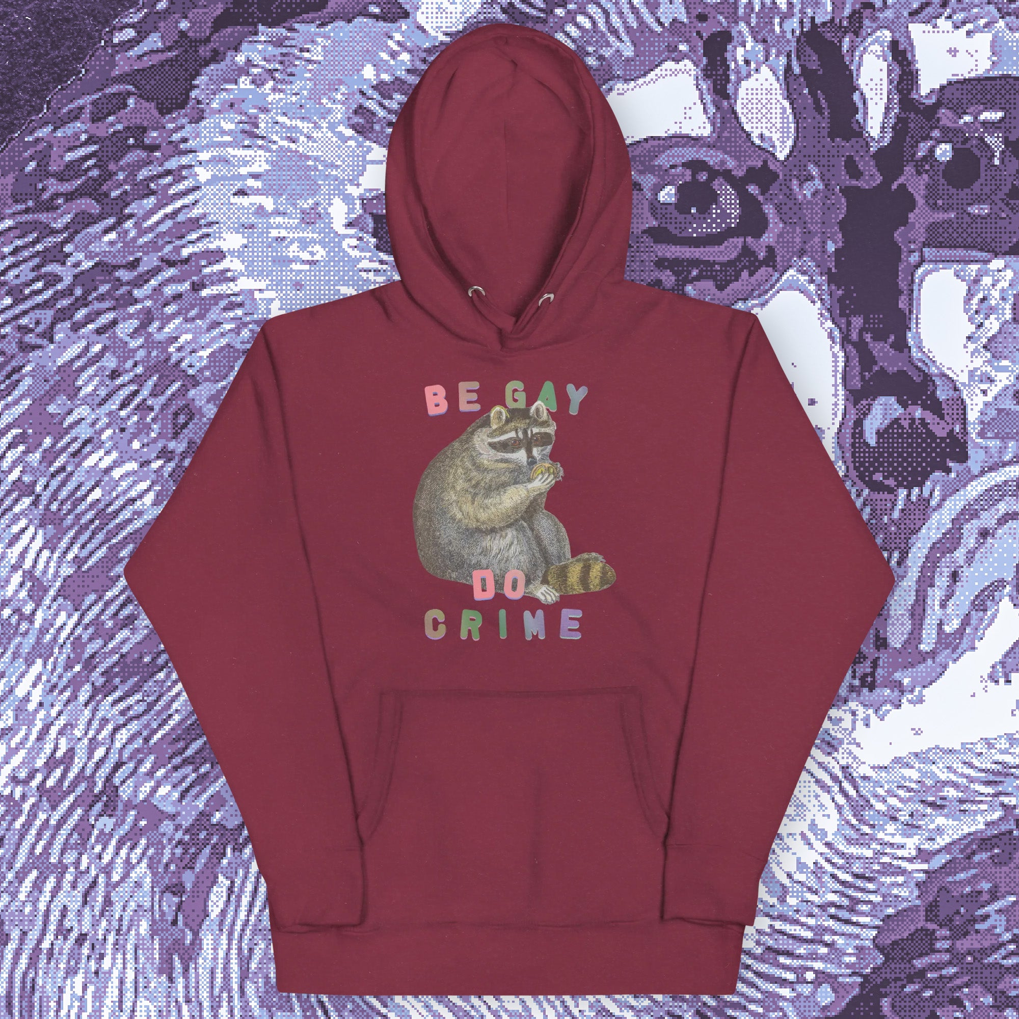 A hoodie with a design.