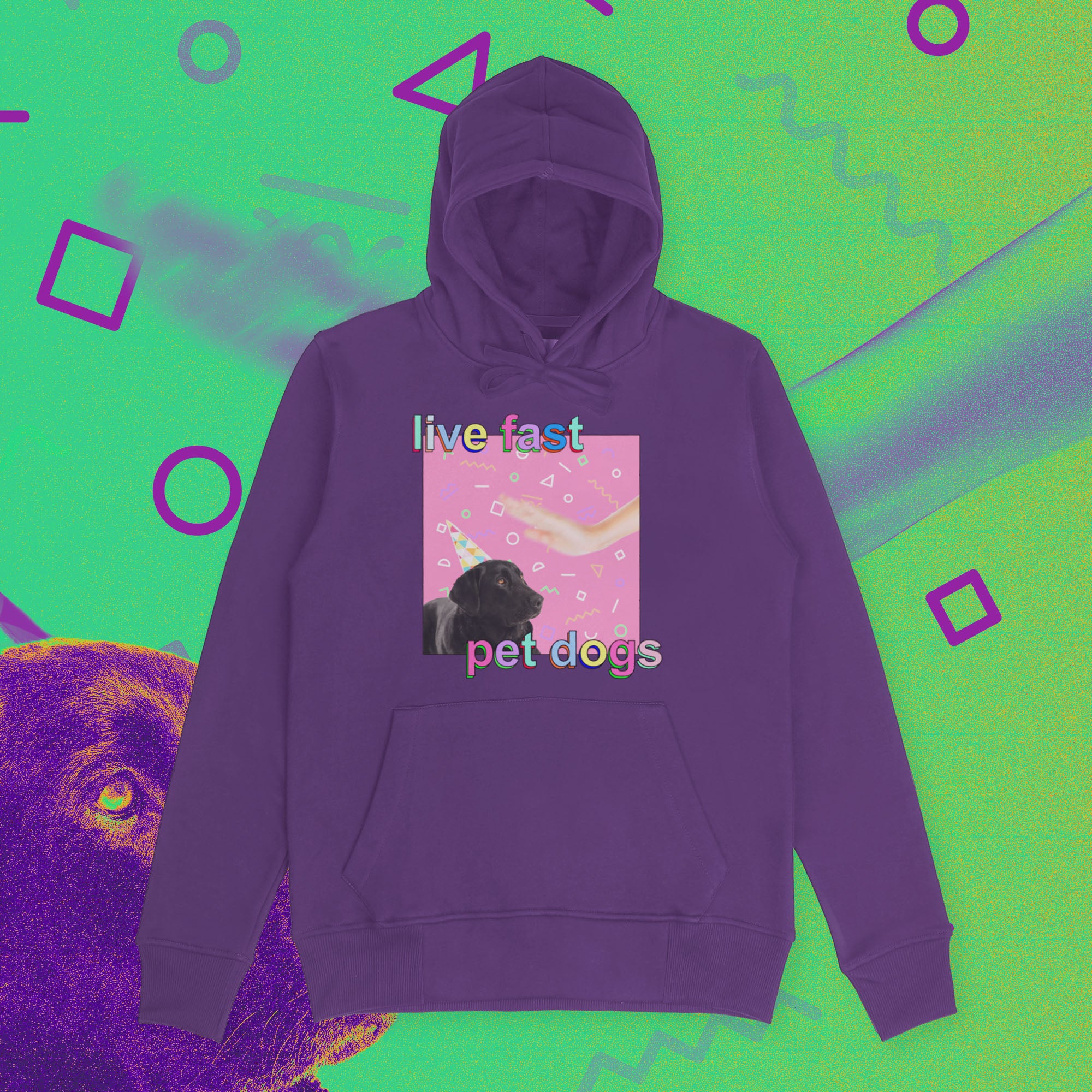 A hoodie with a design.