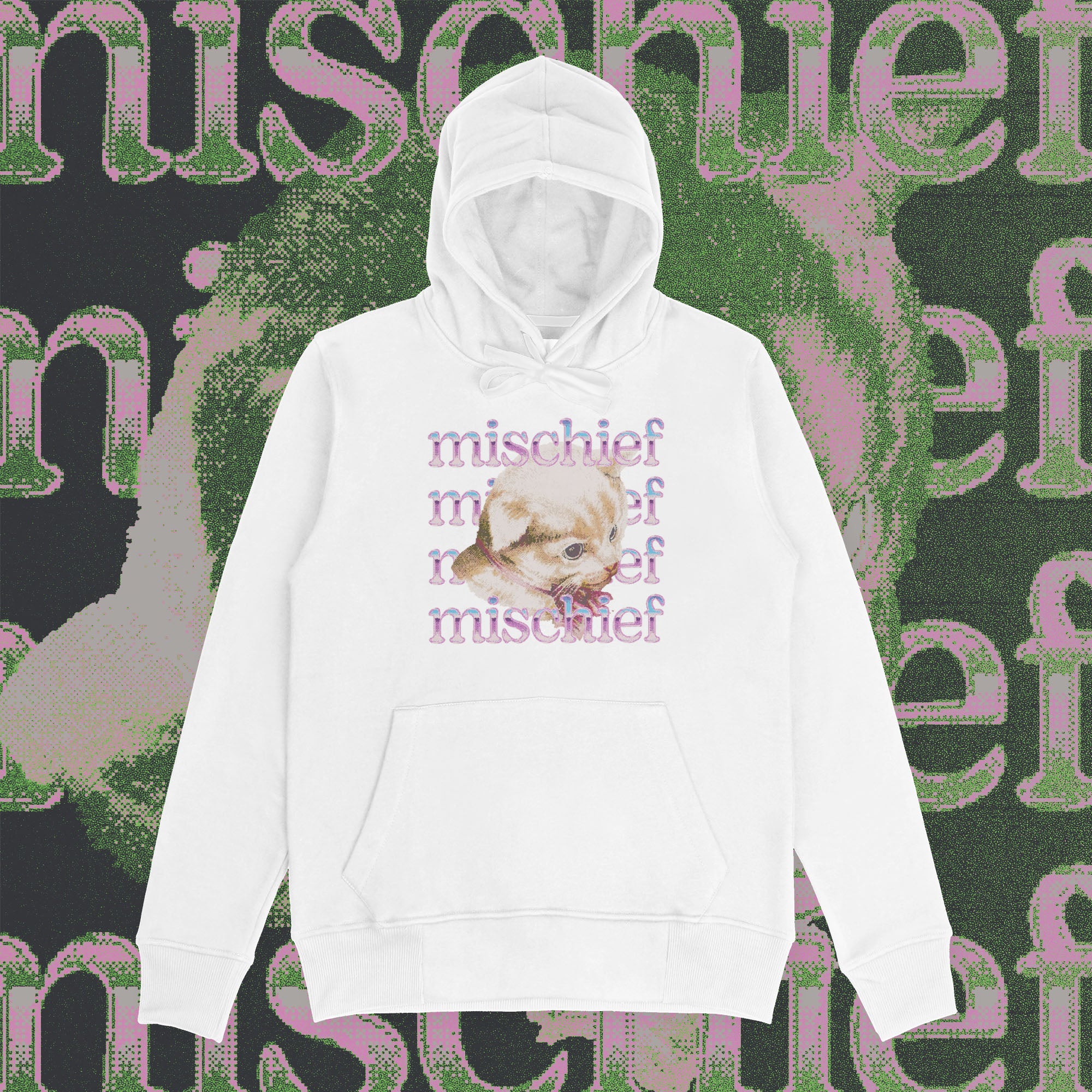 A hoodie with a design.