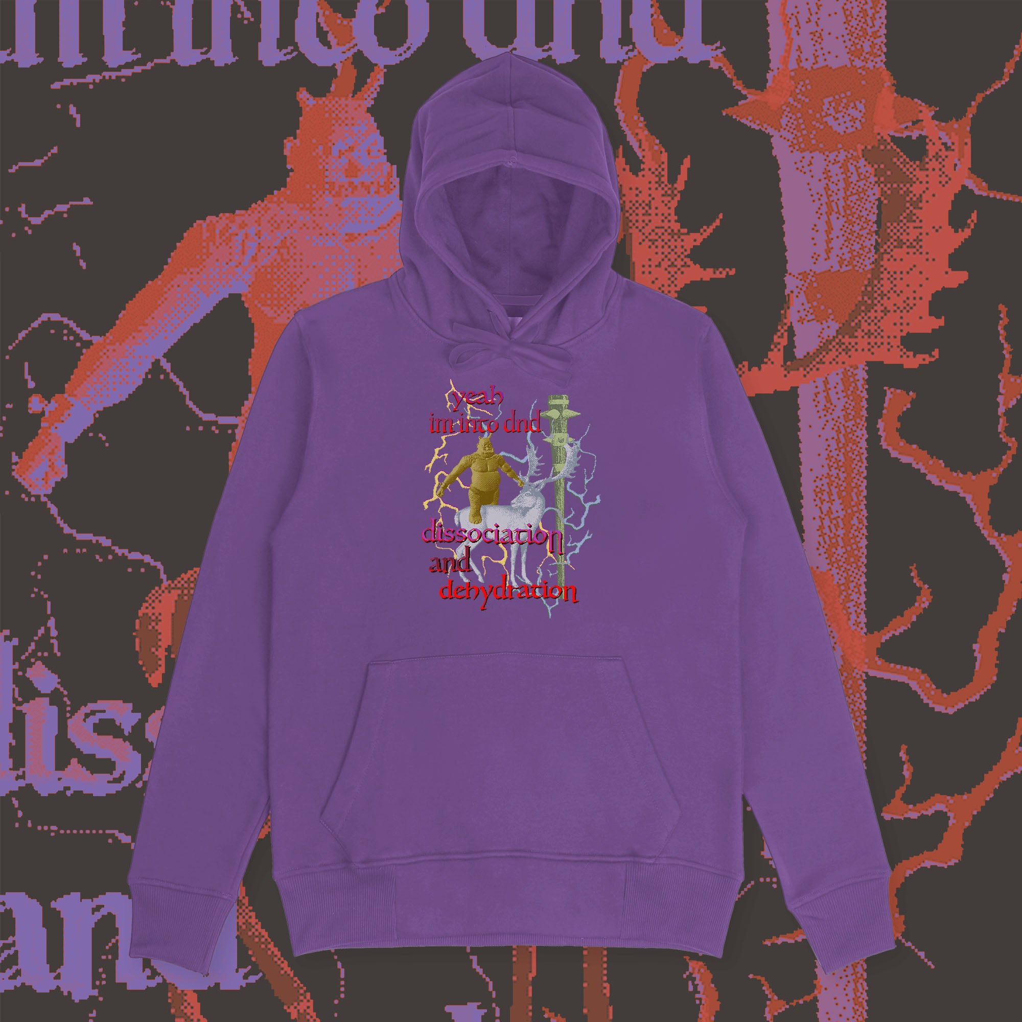 A hoodie with a design.