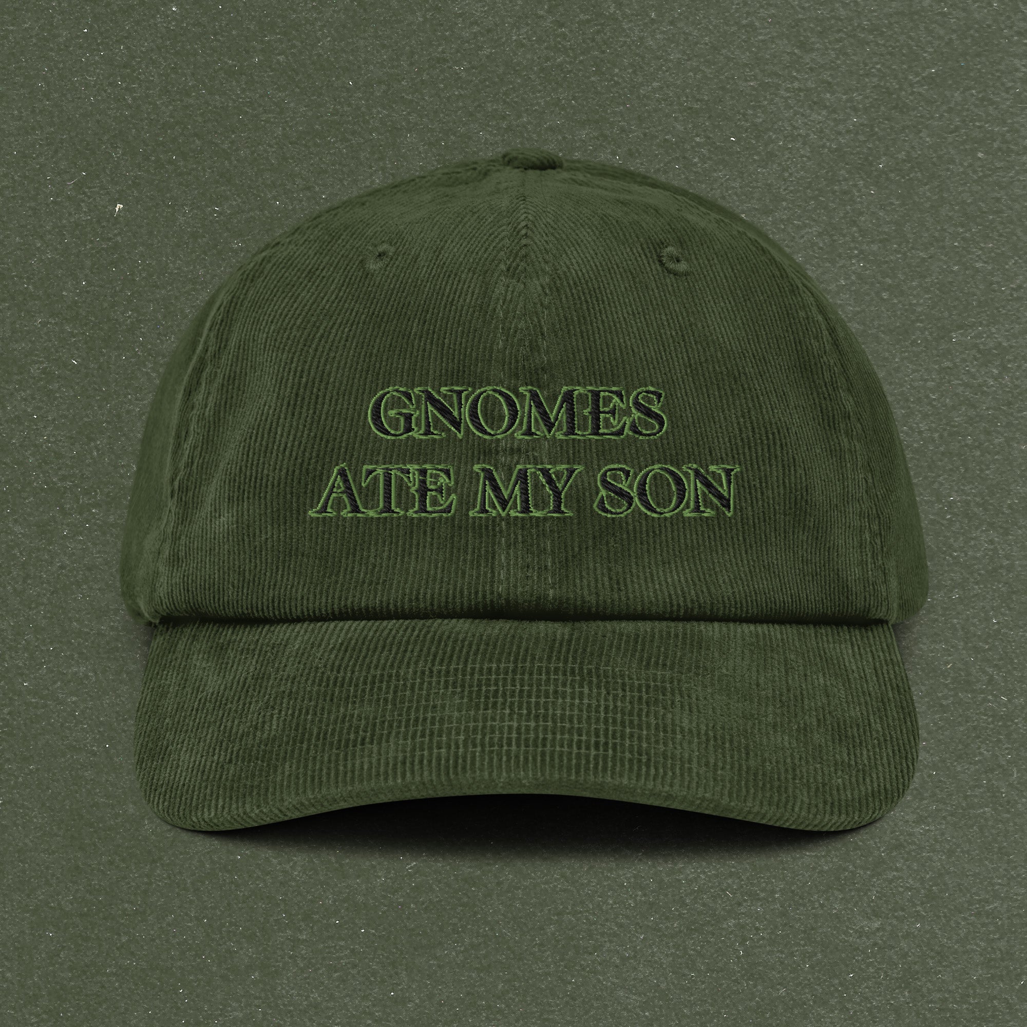 A hat with a design.