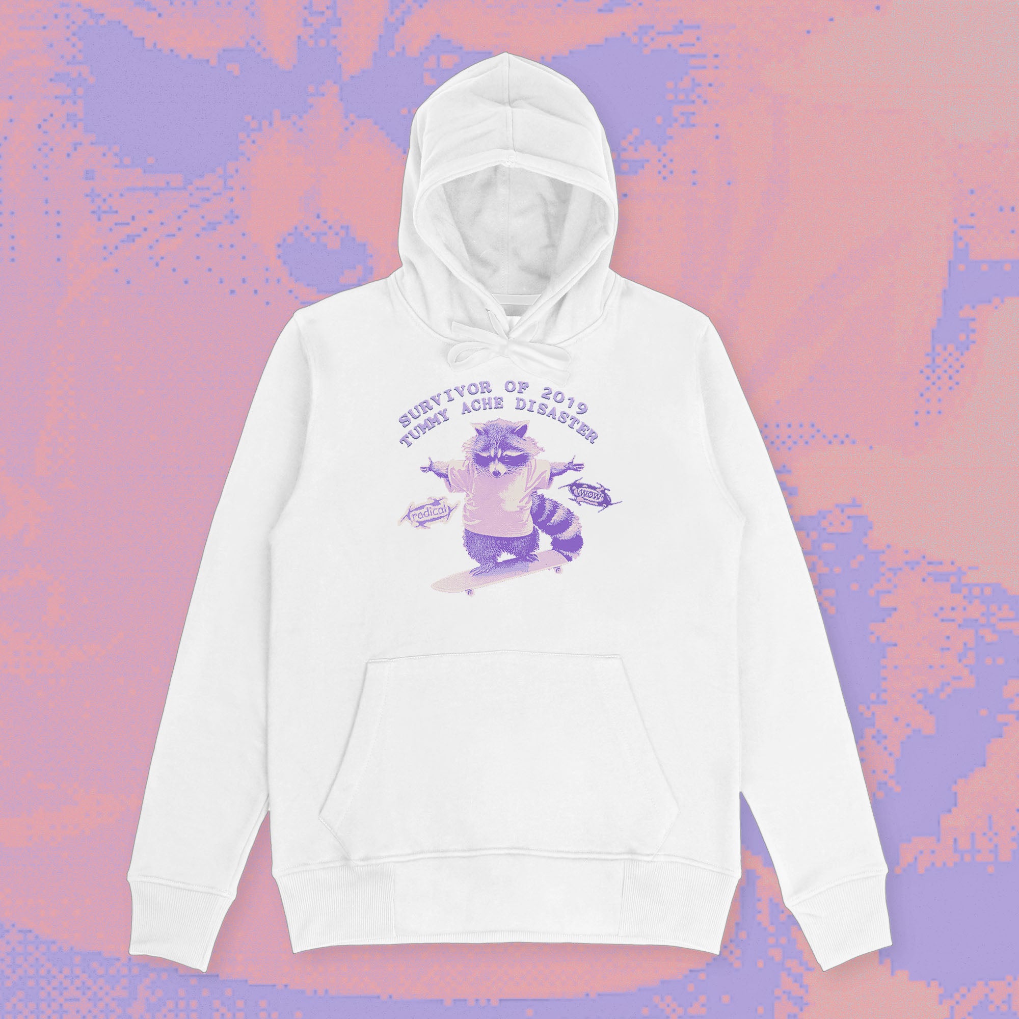 A hoodie with a design.
