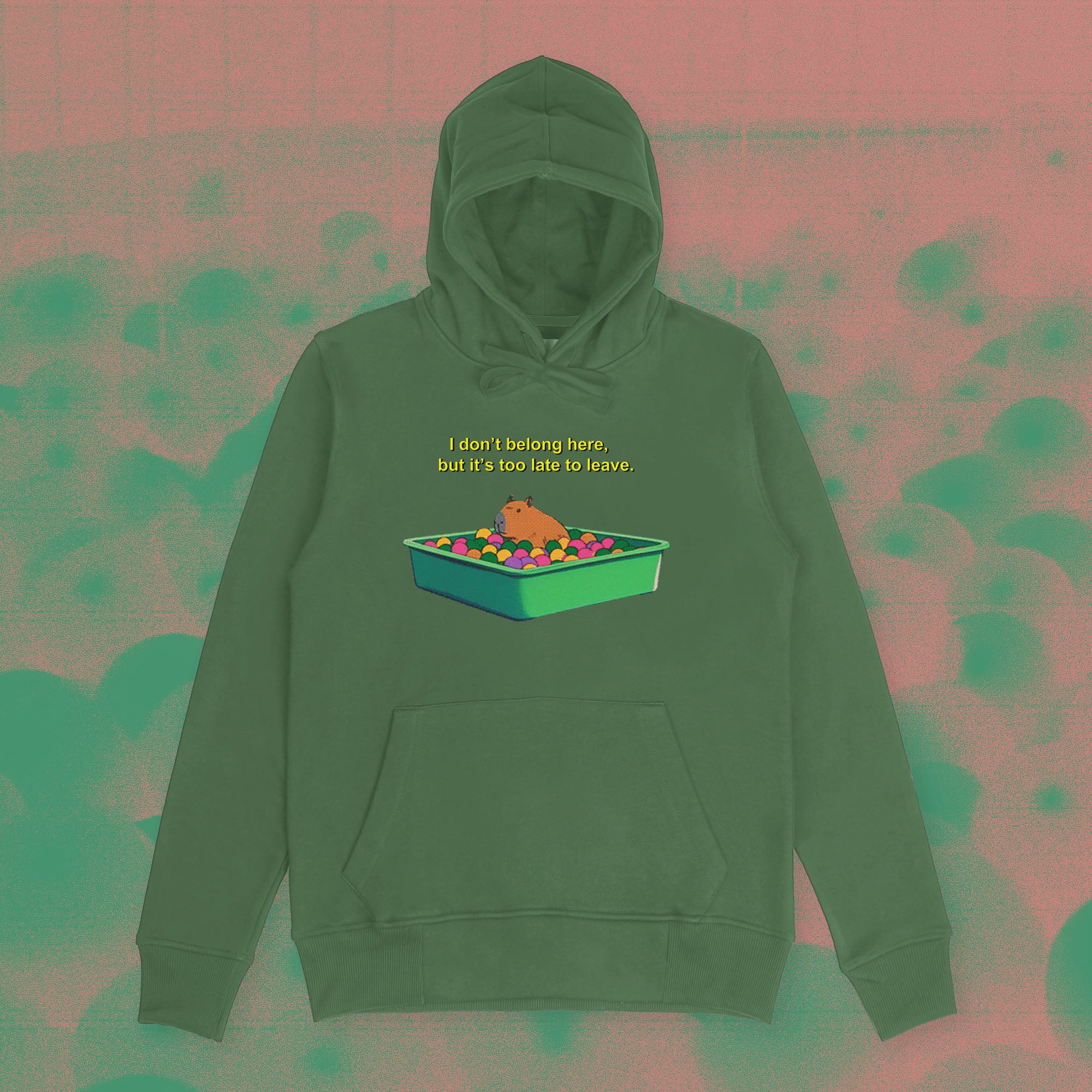 A hoodie with a design.
