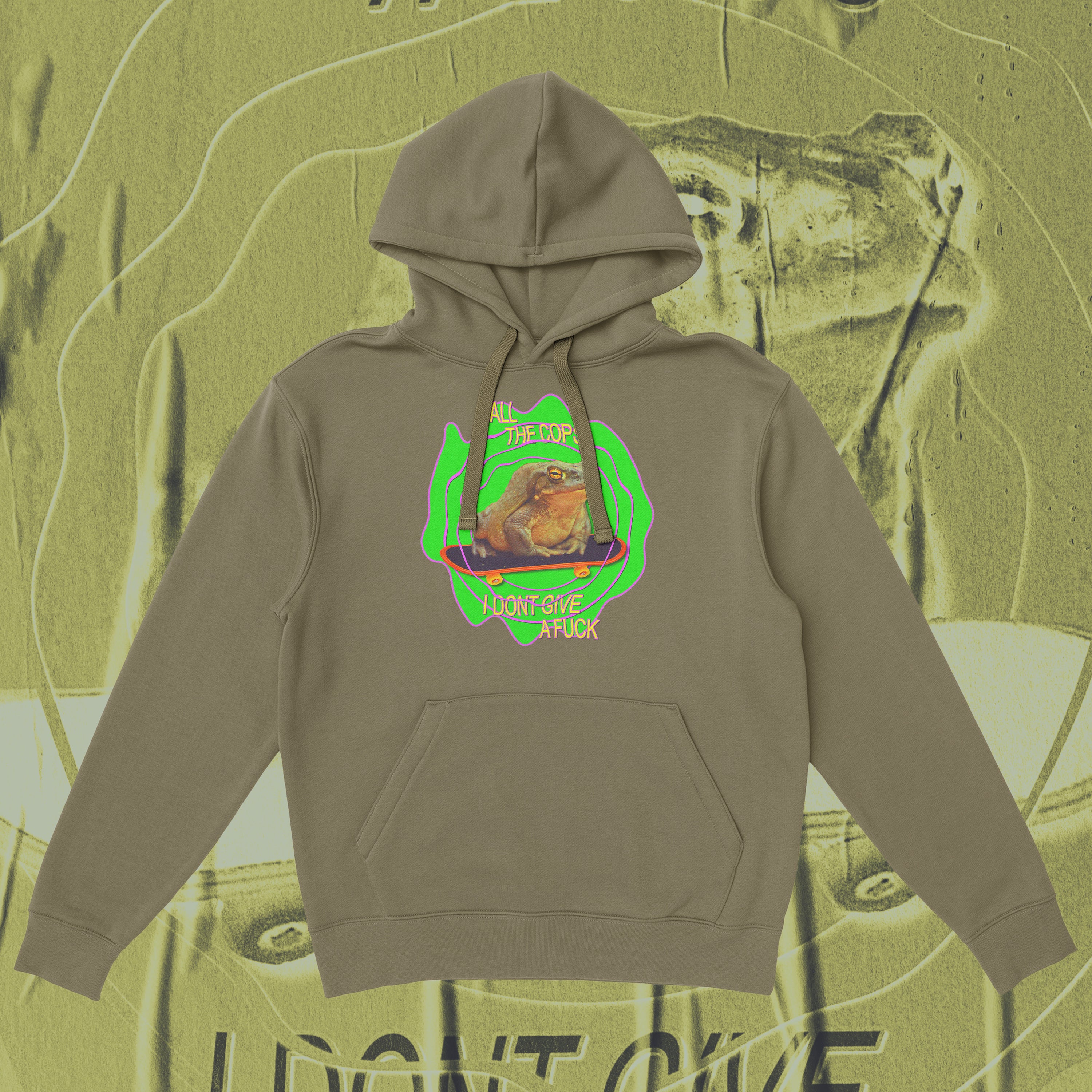 A hoodie with a design.