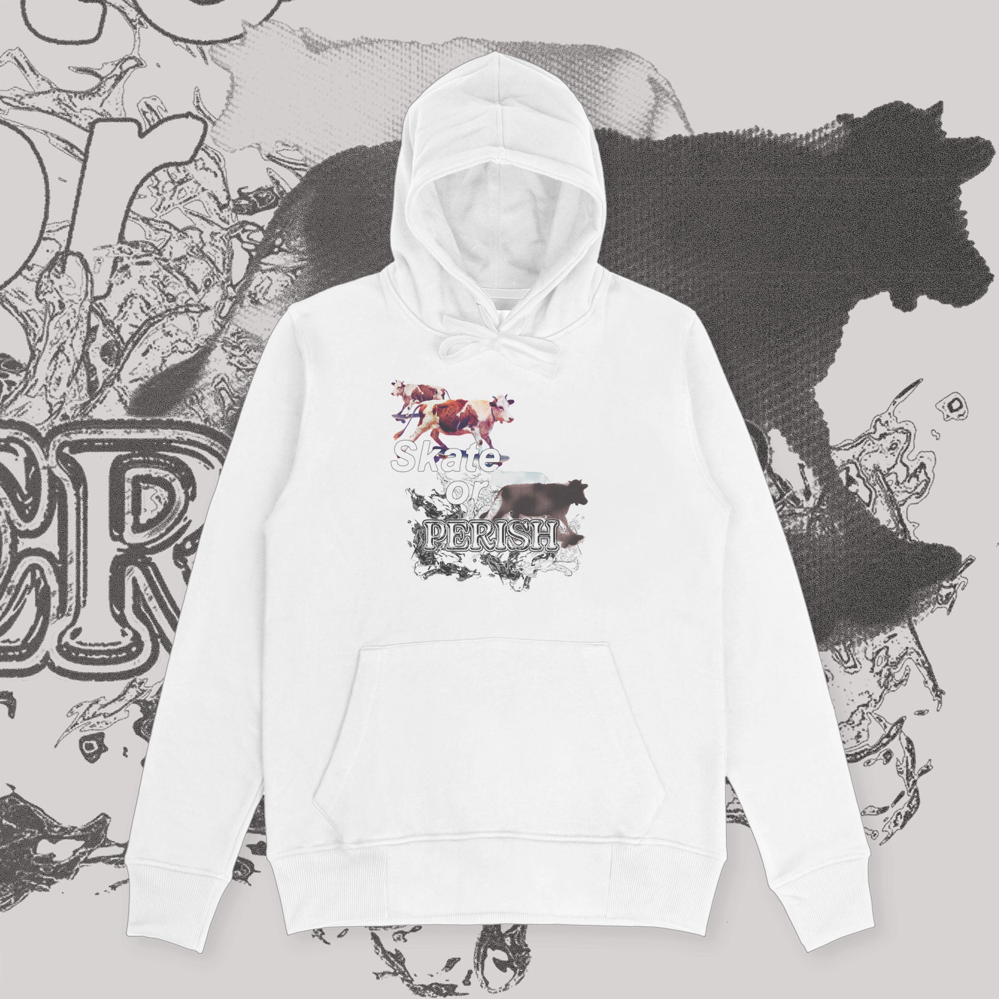 A hoodie with a design.