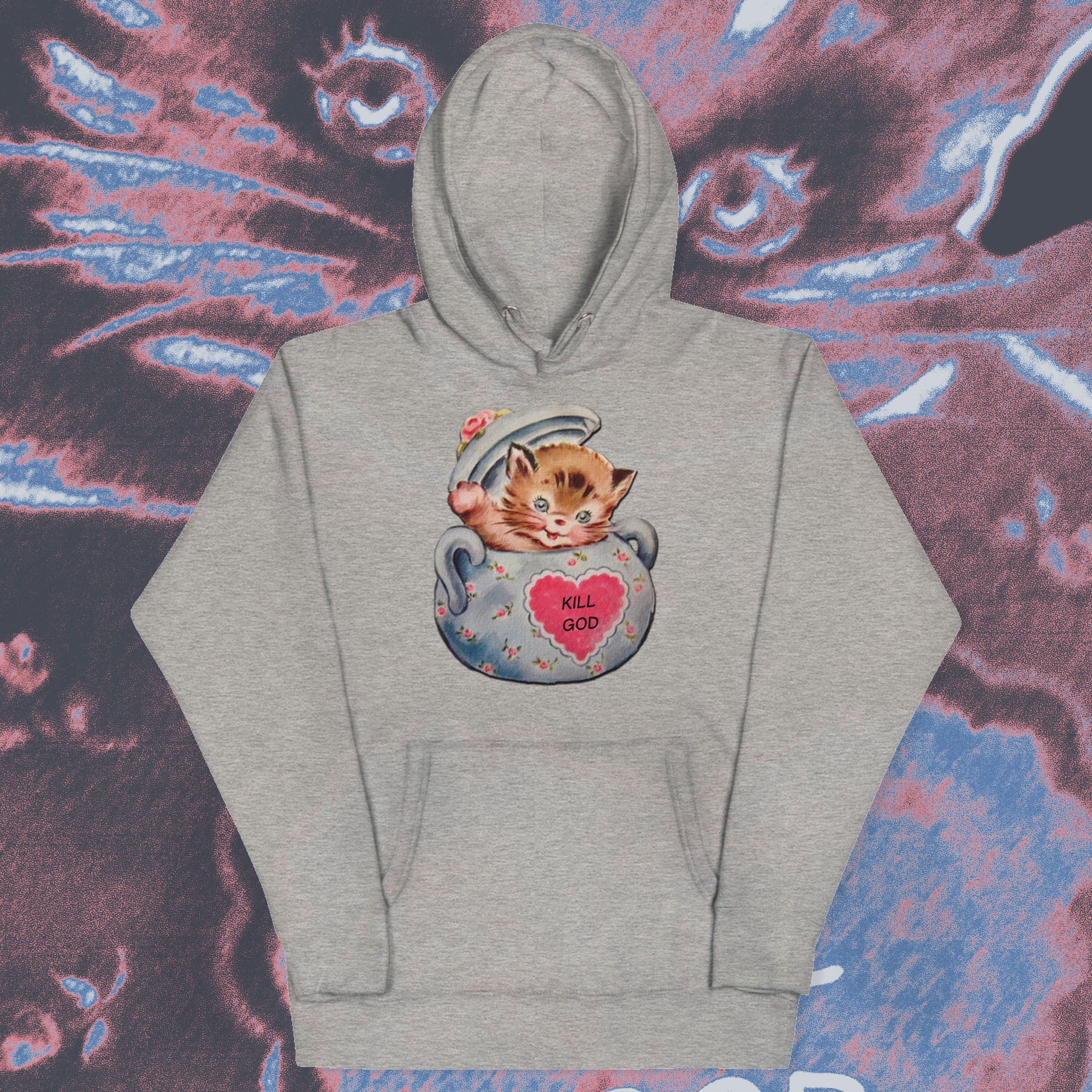 A hoodie with a design.