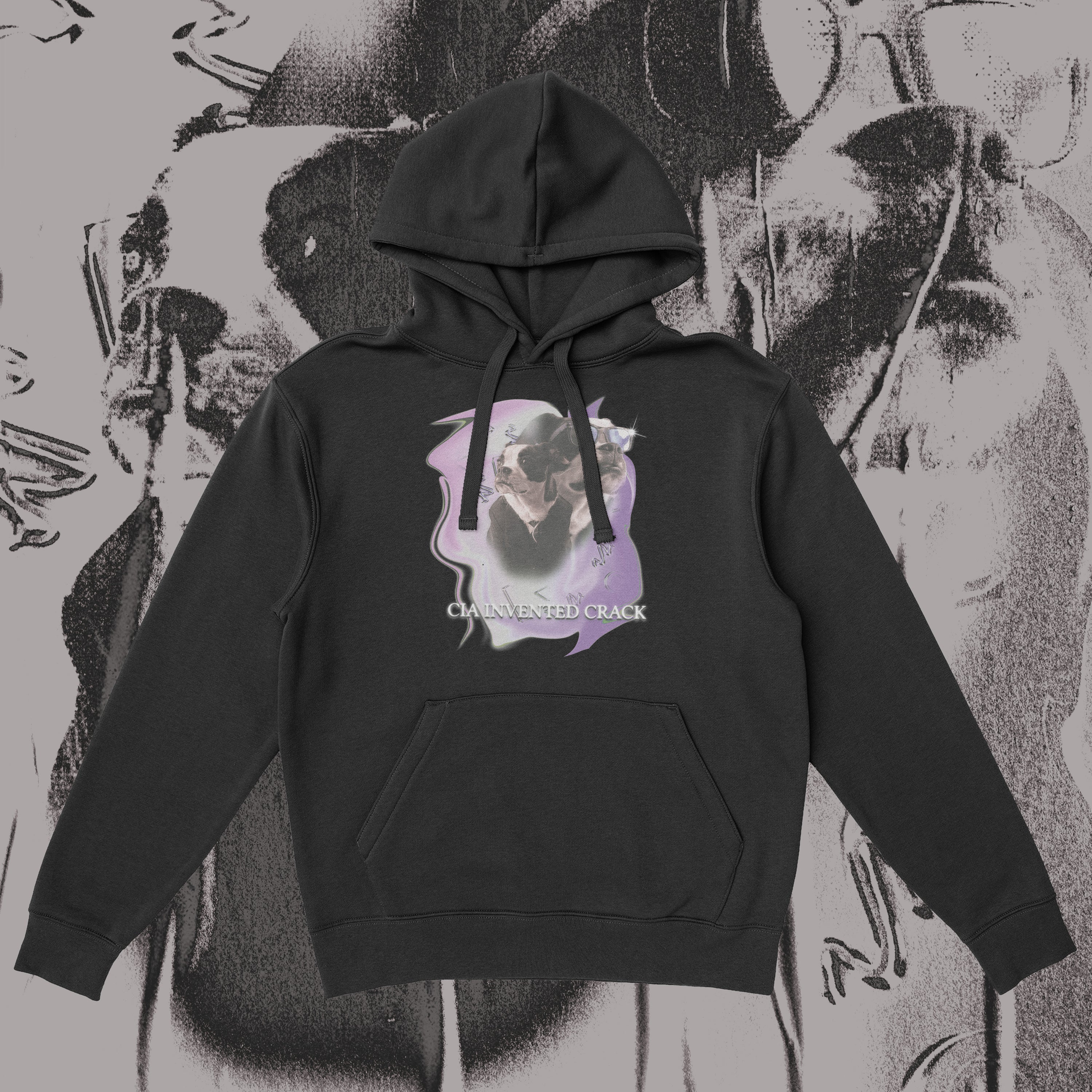A hoodie with a design.