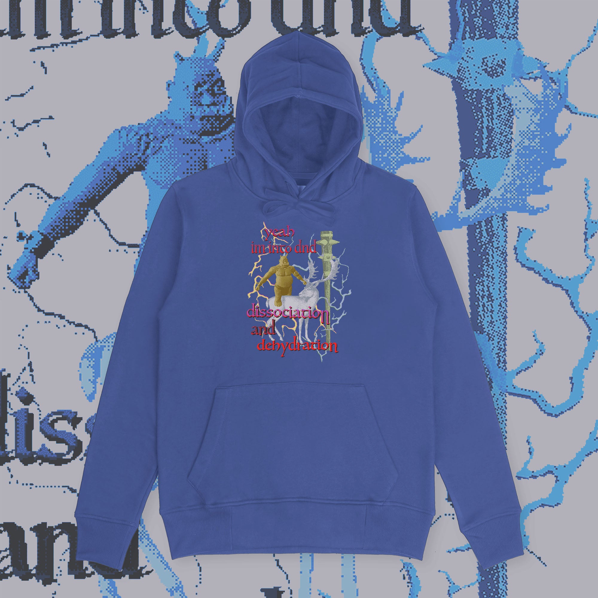 A hoodie with a design.
