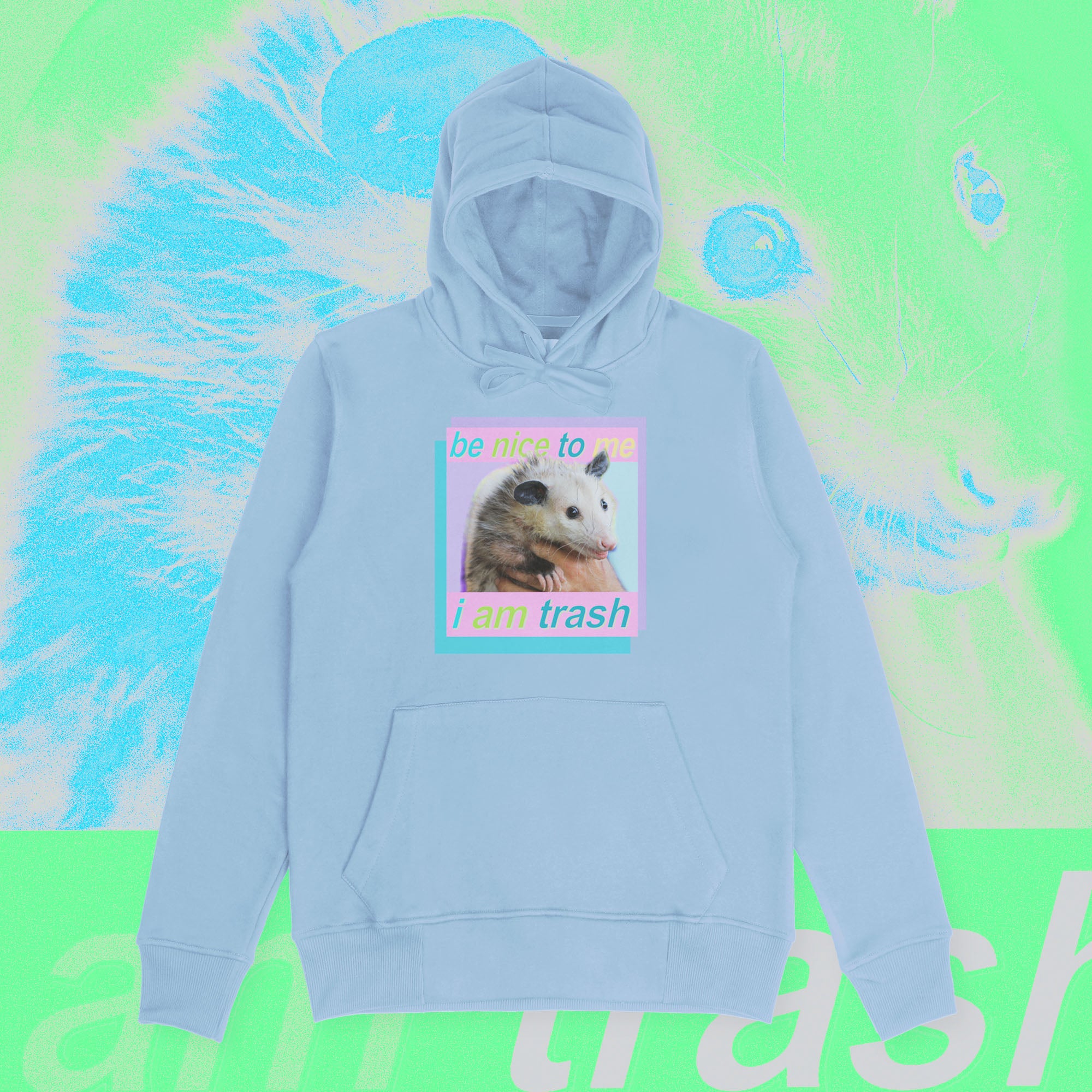 A hoodie with a design.