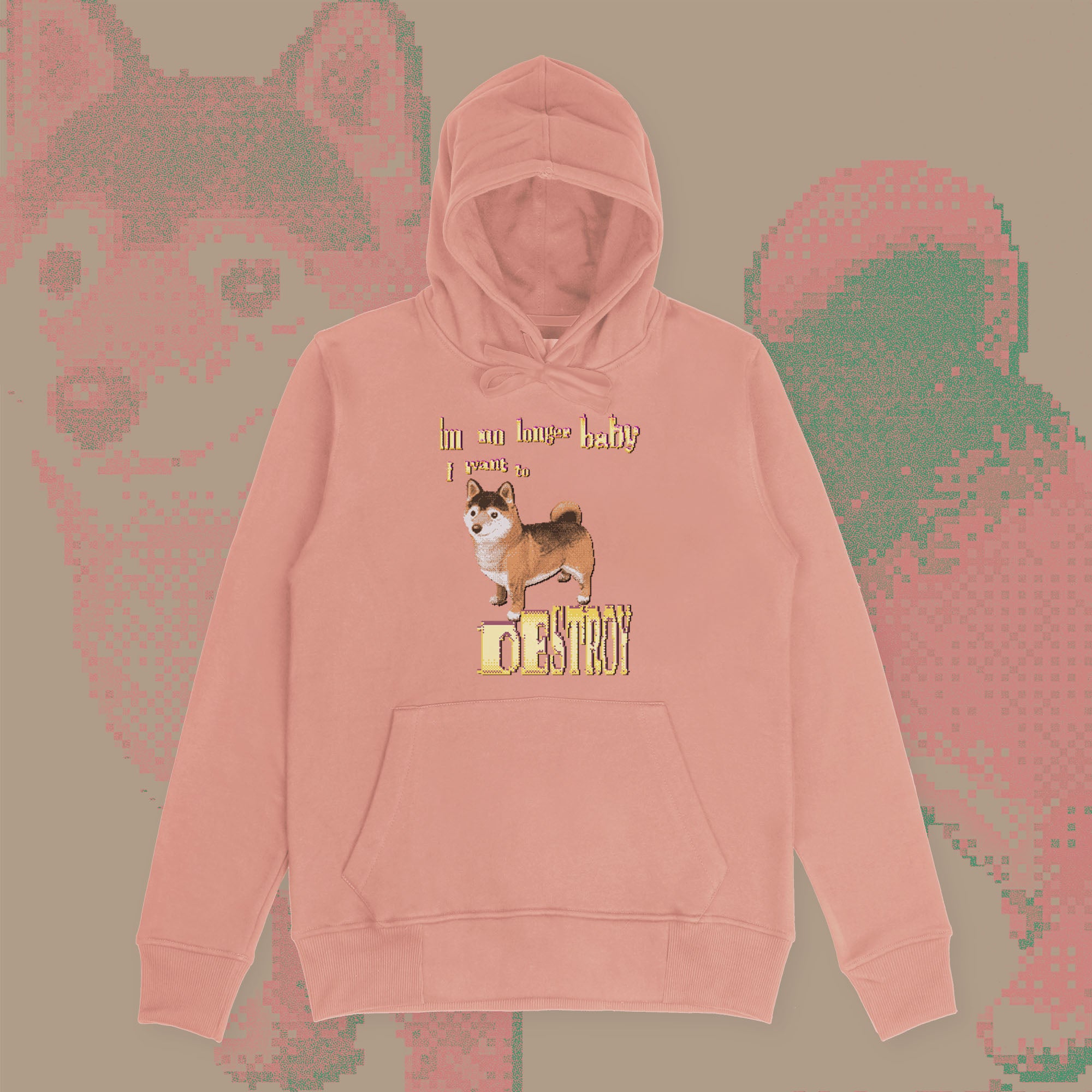 A hoodie with a design.