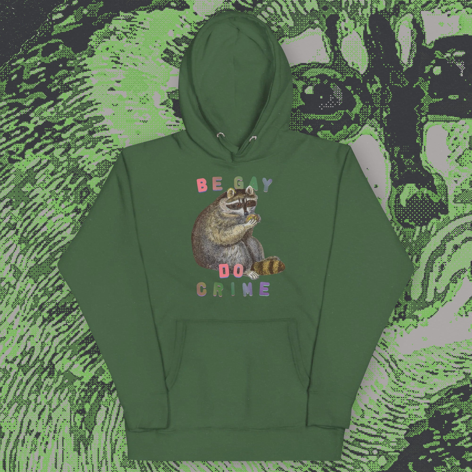 A hoodie with a design.