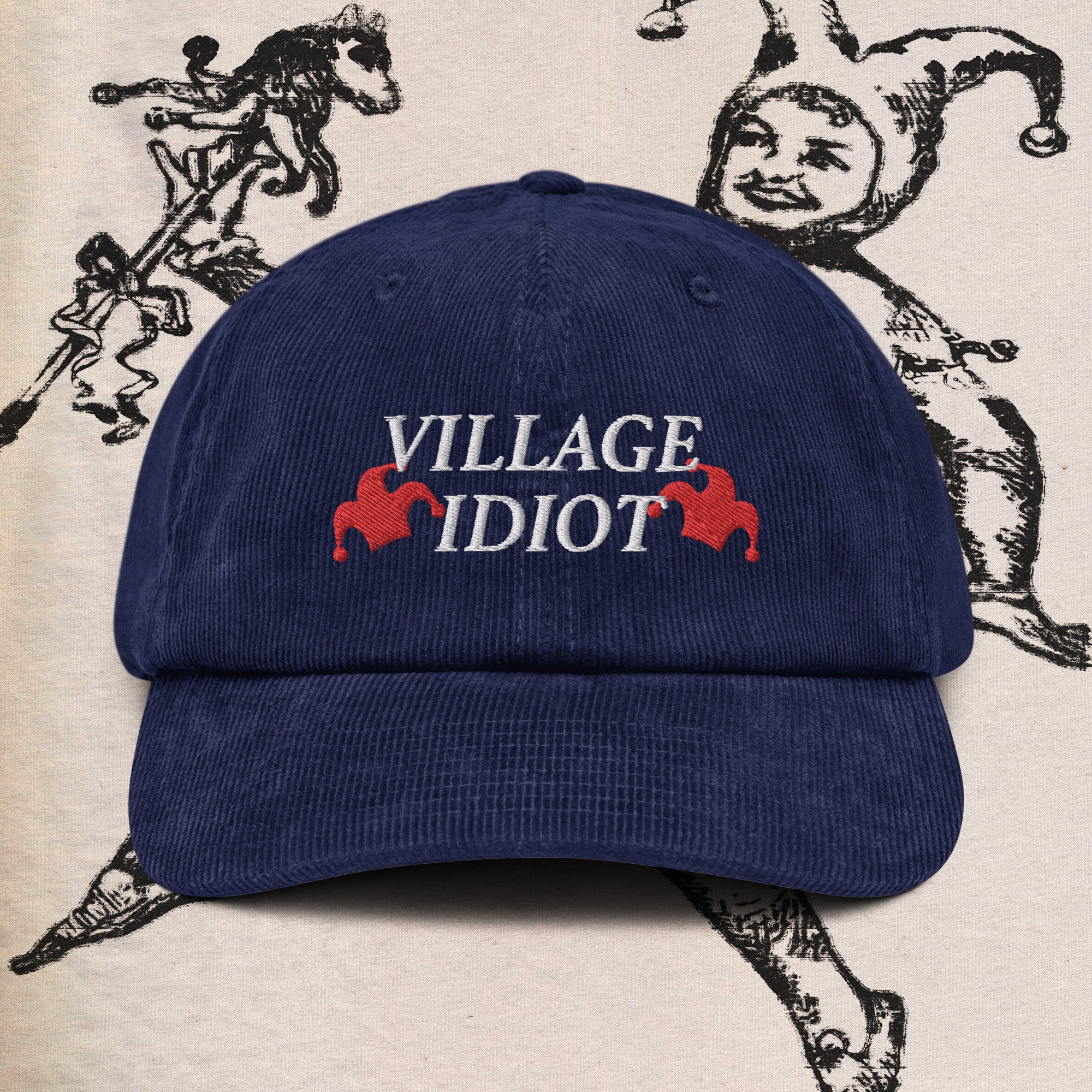 A hat with a design.