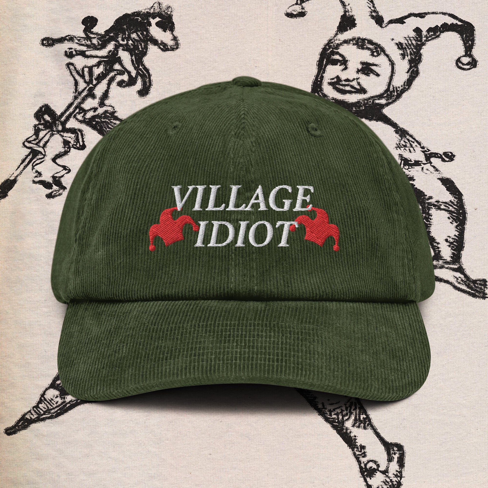 A hat with a design.