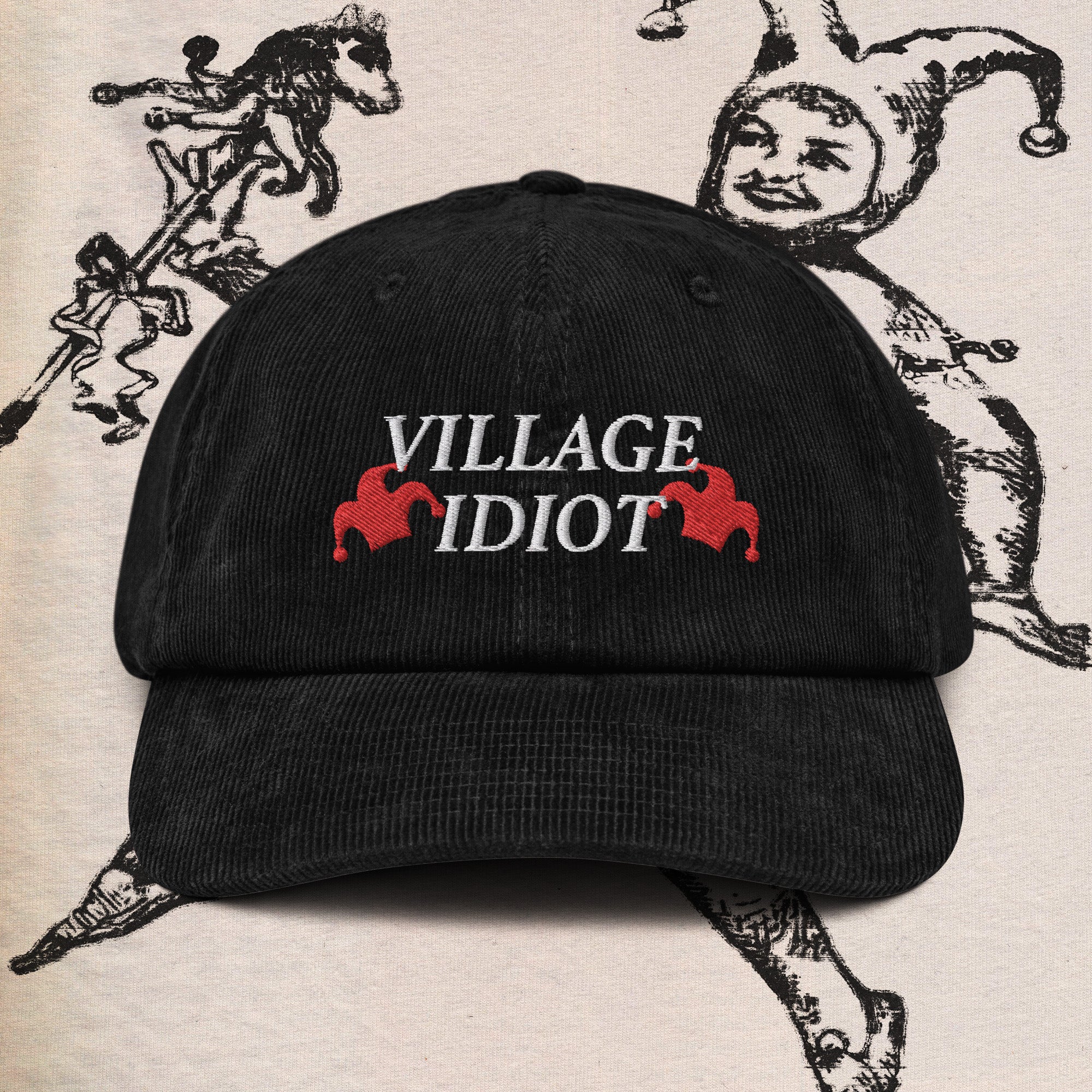 A hat with a design.
