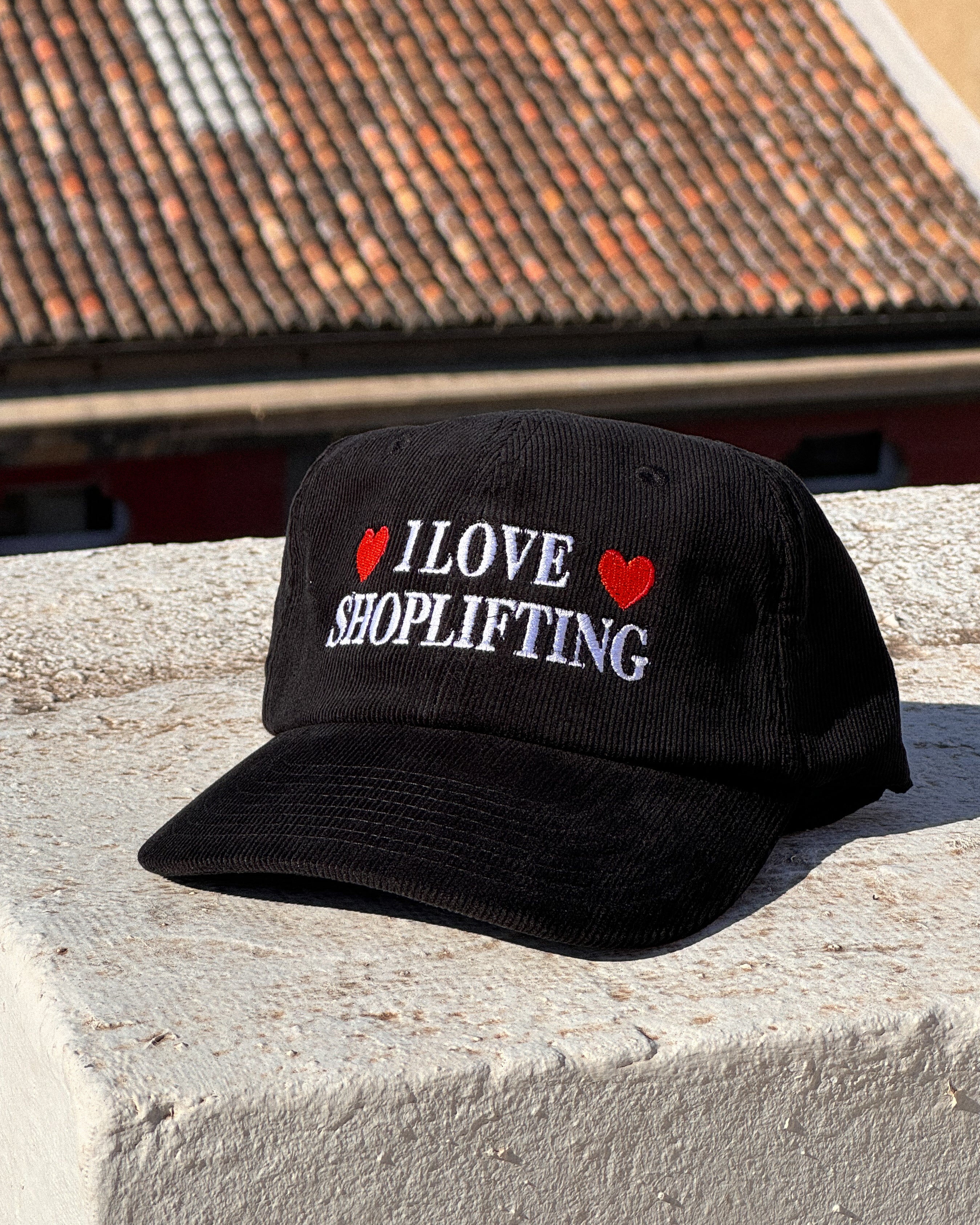 A hat with a design.