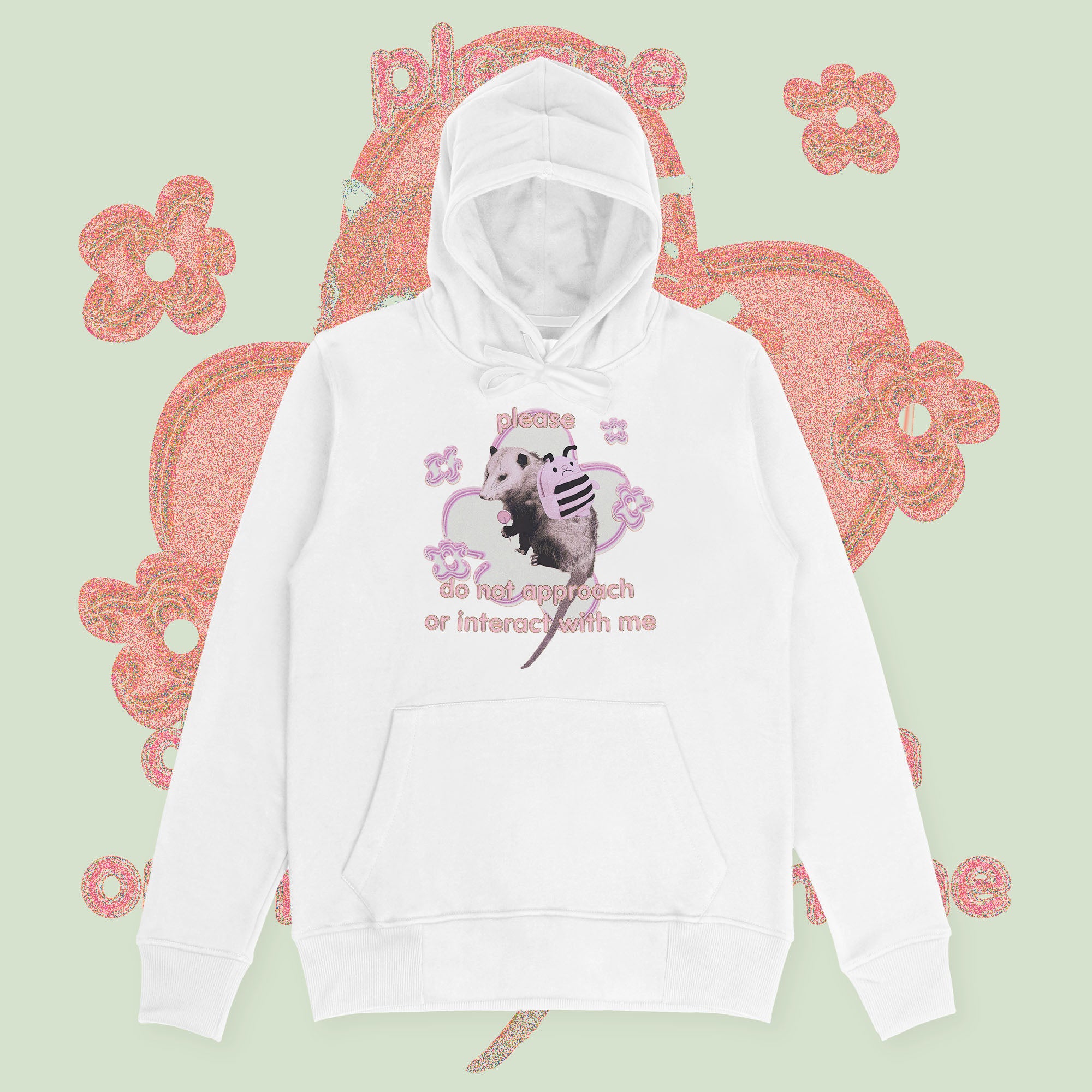 A hoodie with a design.