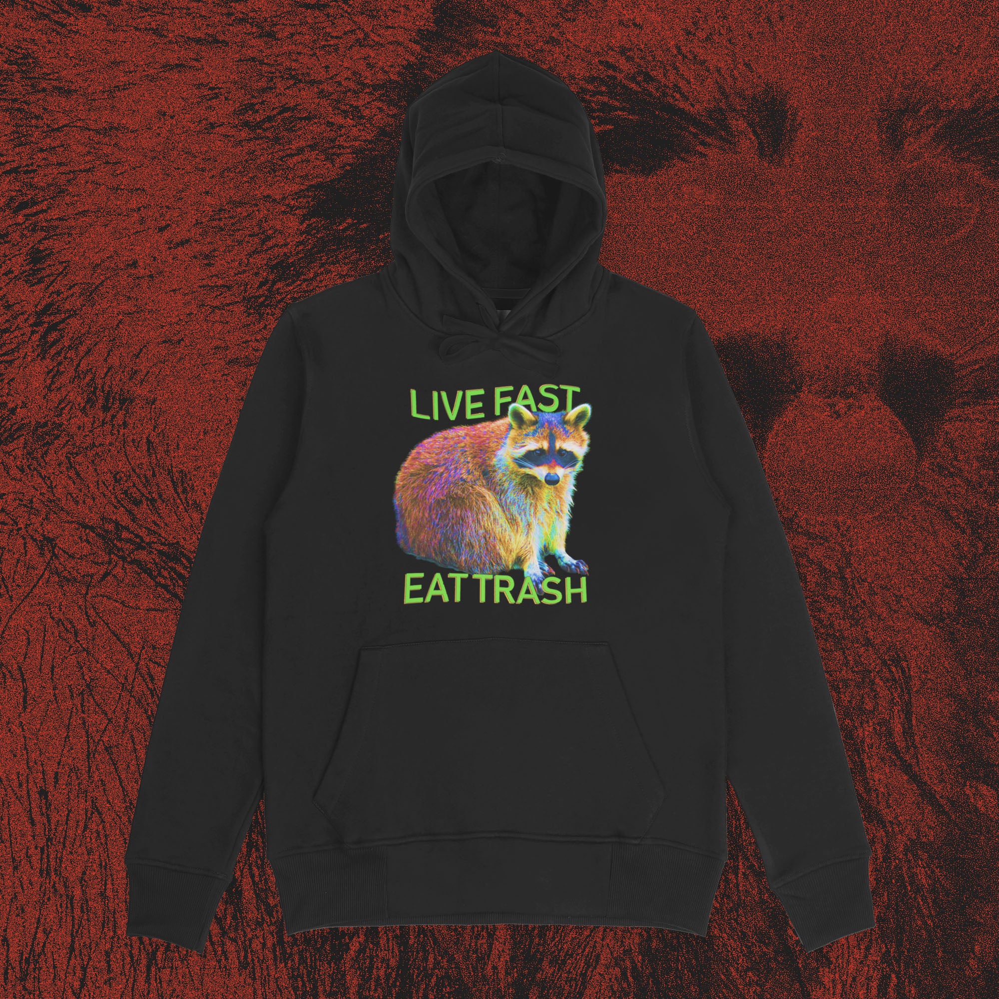 A hoodie with a design.