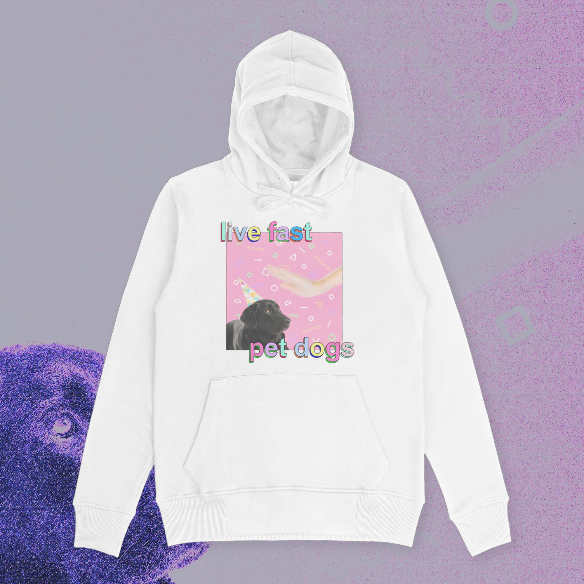 A hoodie with a design.