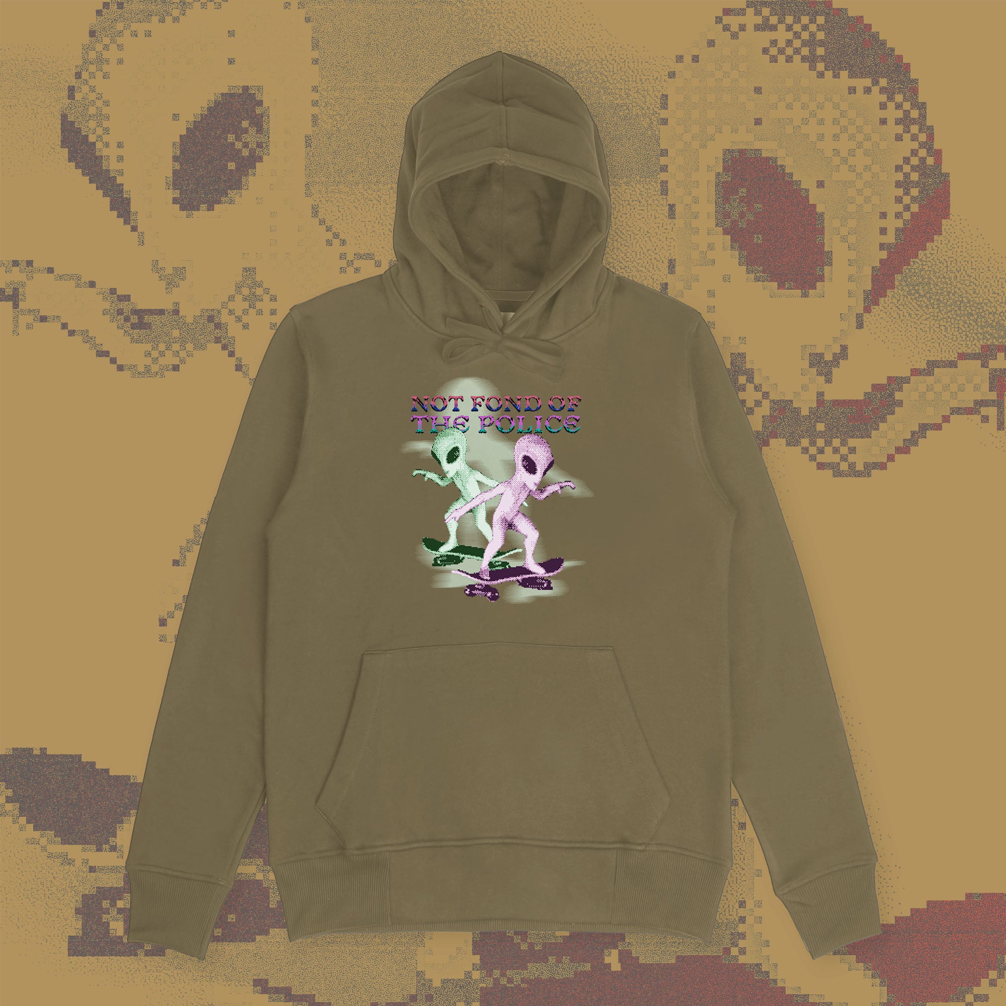 A hoodie with a design.