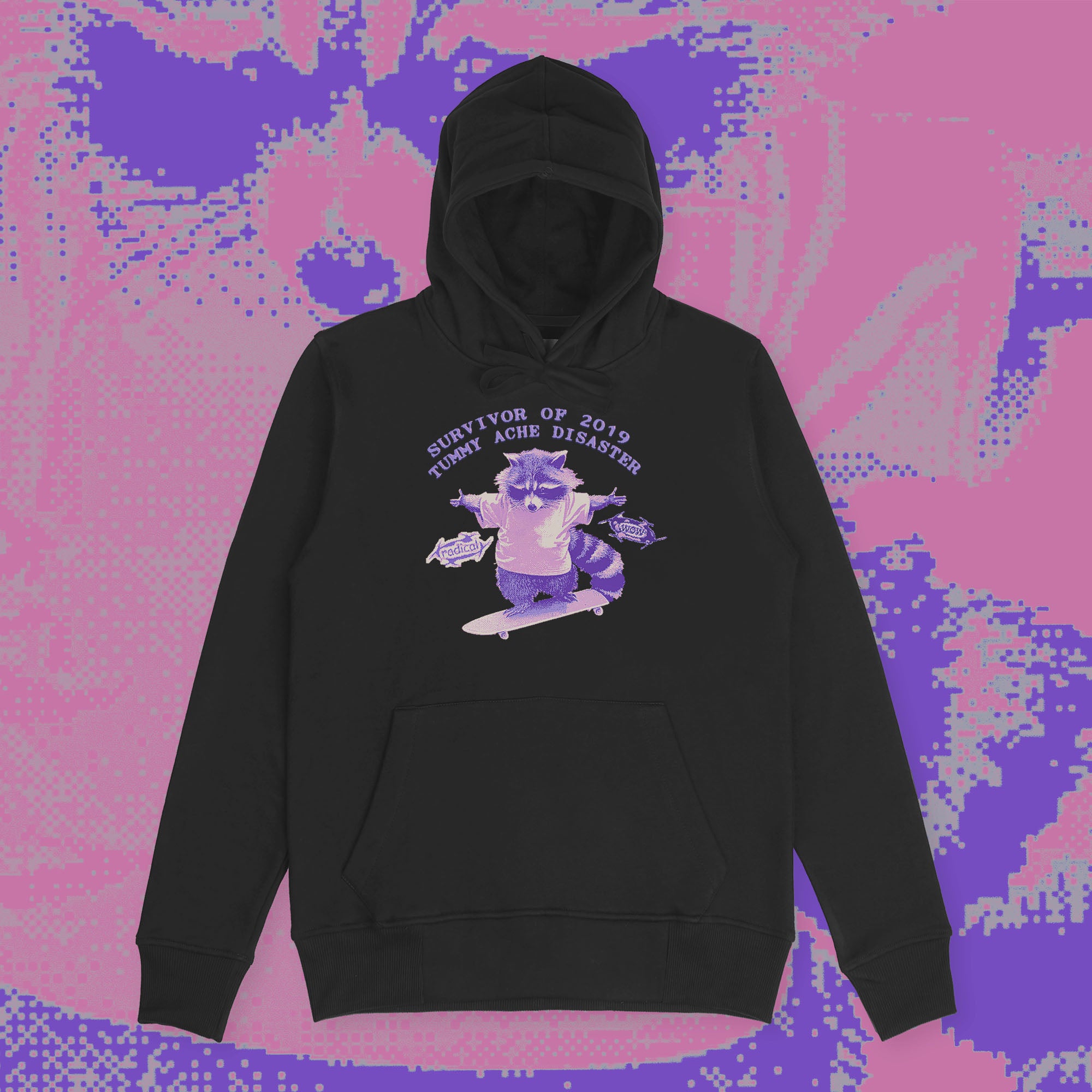 A hoodie with a design.