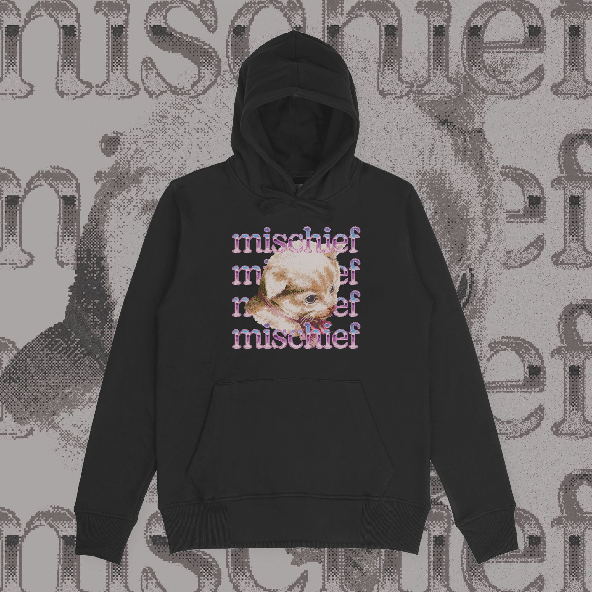 A hoodie with a design.