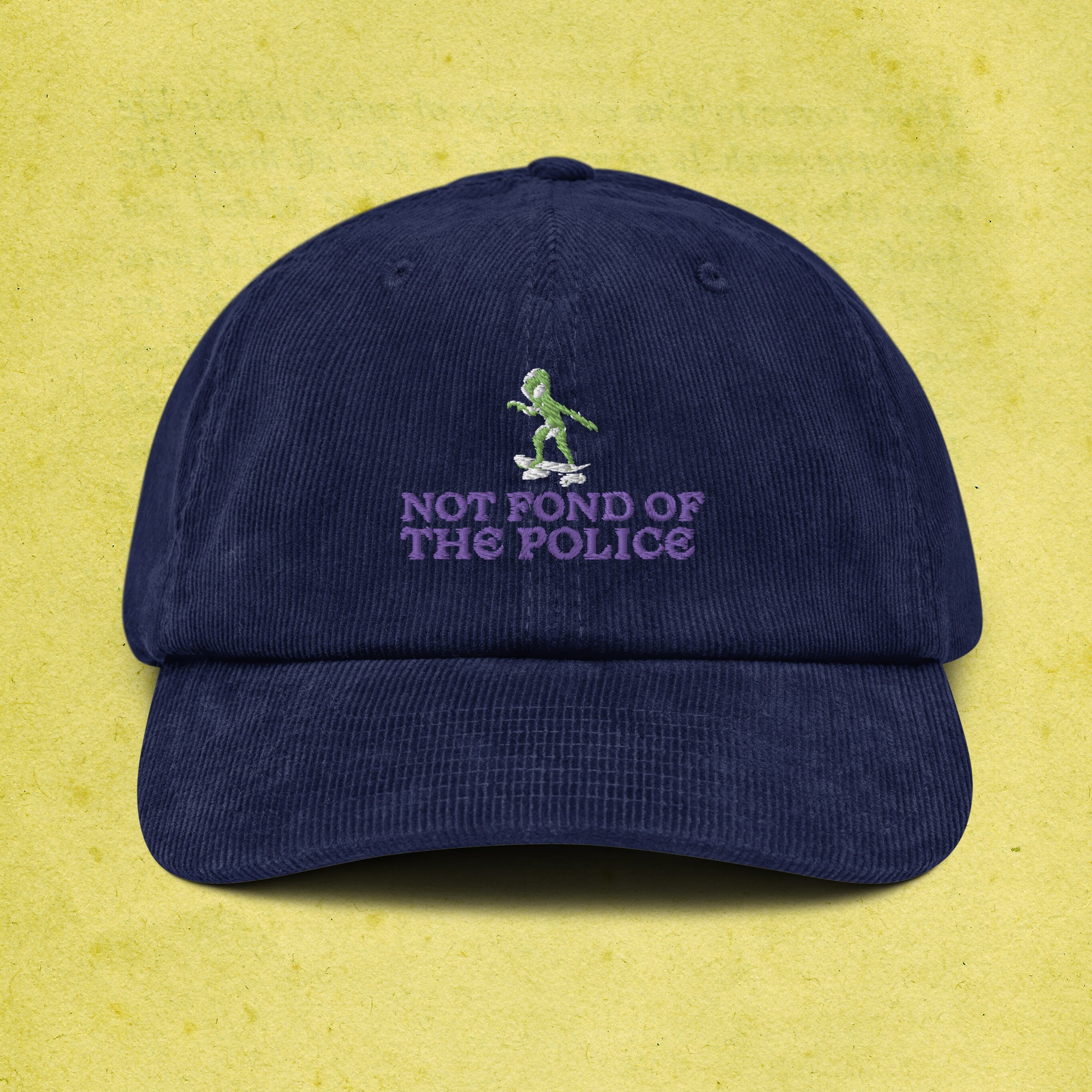 A hat with a design.