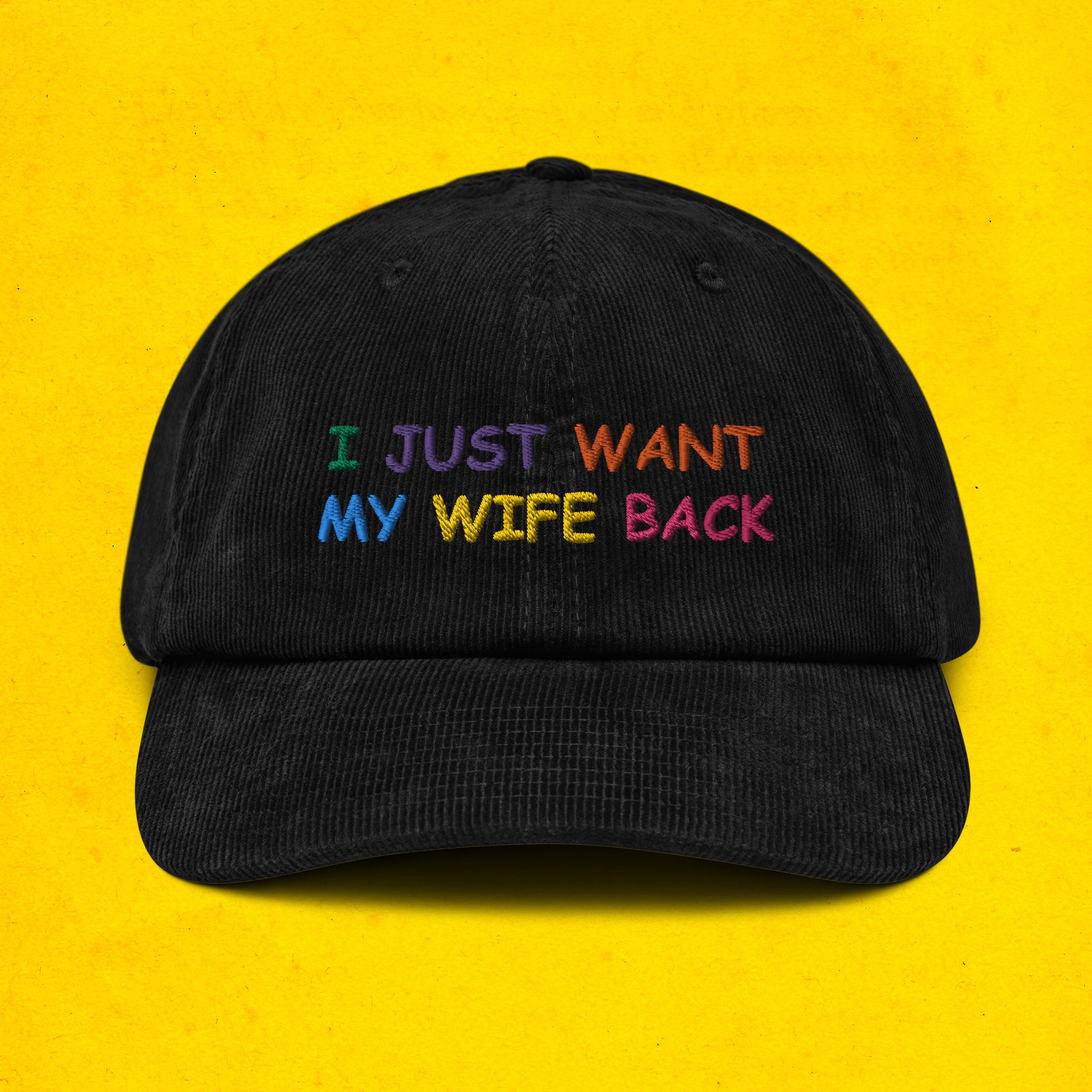 A hat with a design.