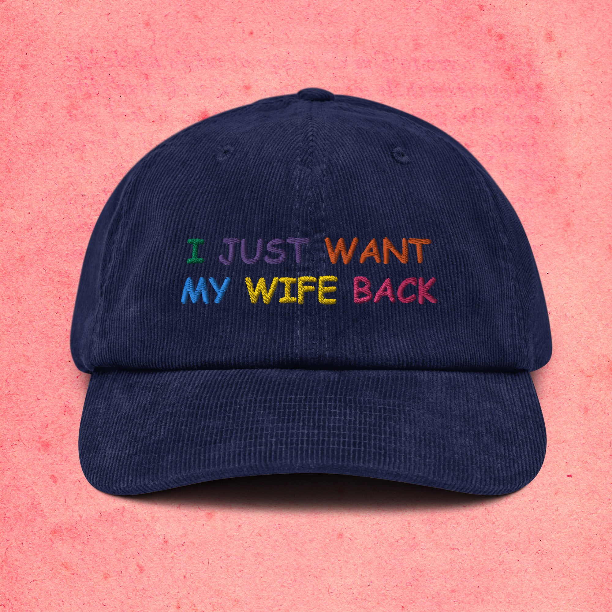 A hat with a design.