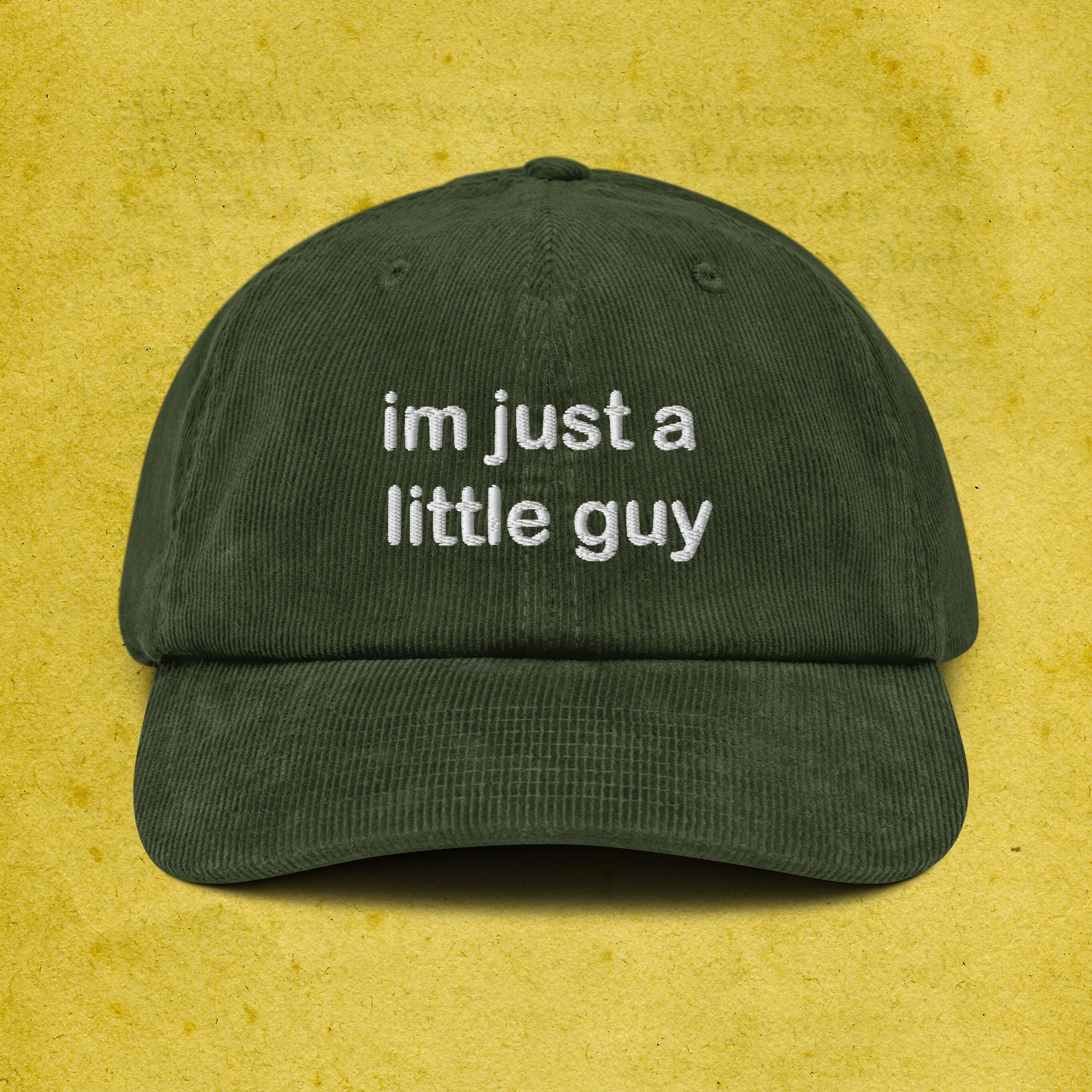 A hat with a design.