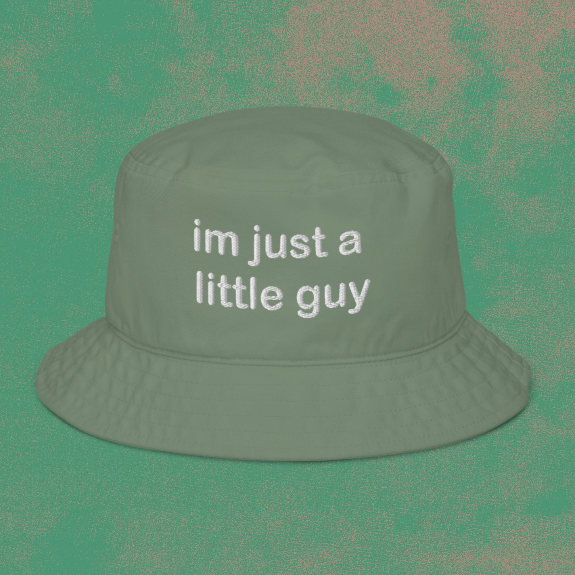A bucket hat with a design.