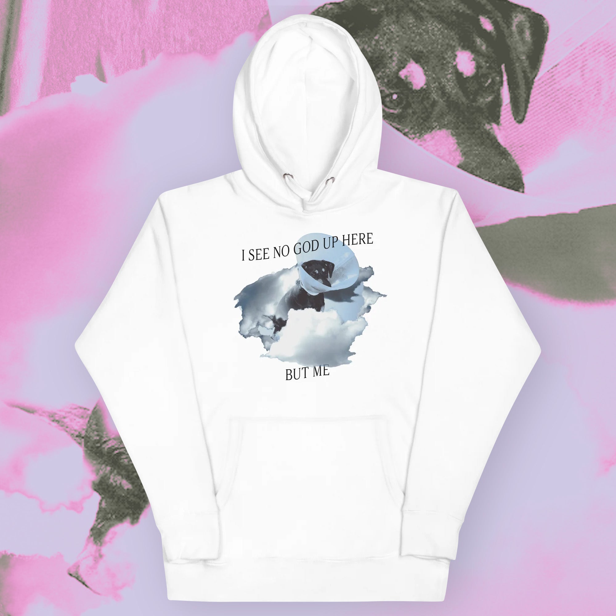A hoodie with a design.